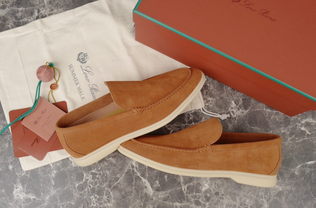 L0r0 P1ana Summer Walk Loafers Brown For Men FAE8124