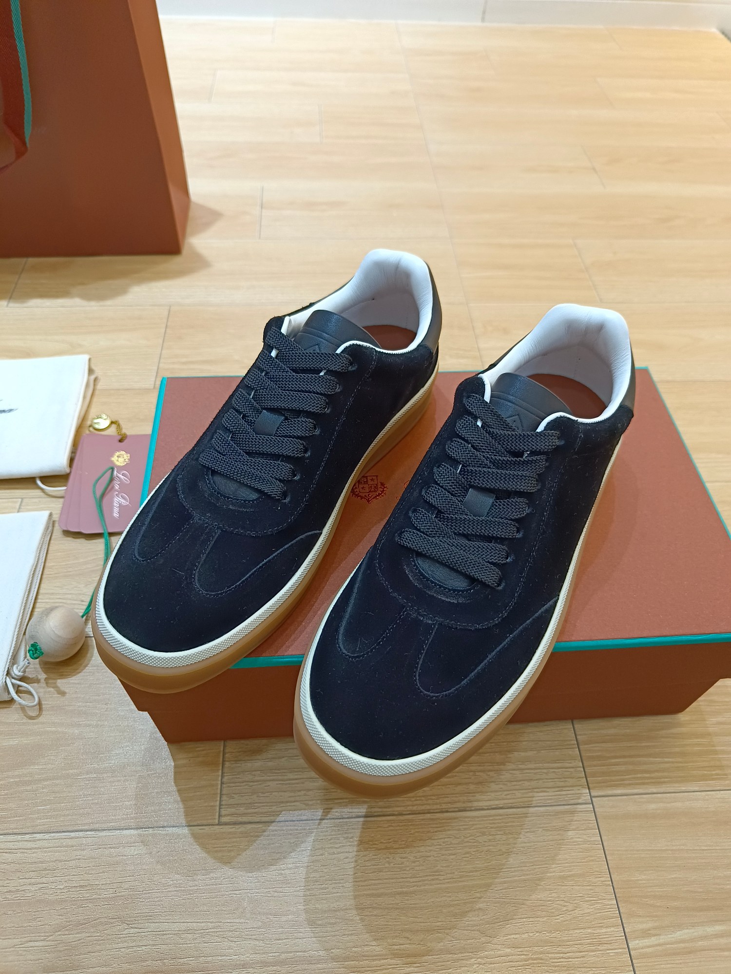 L0r0 P1ana Tennis Walk Sneakers Navy Blue For Men FAN8505