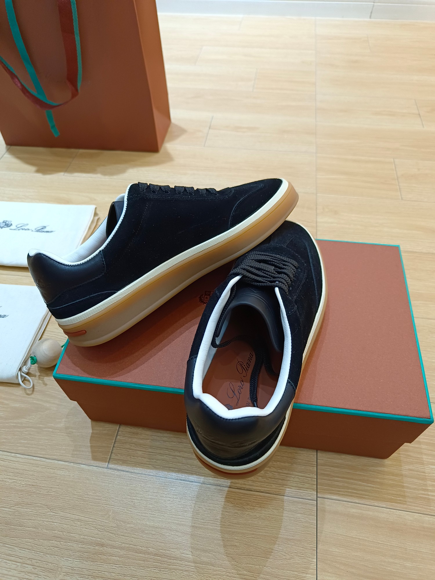 L0r0 P1ana Tennis Walk Sneakers Navy Blue For Men FAN8505