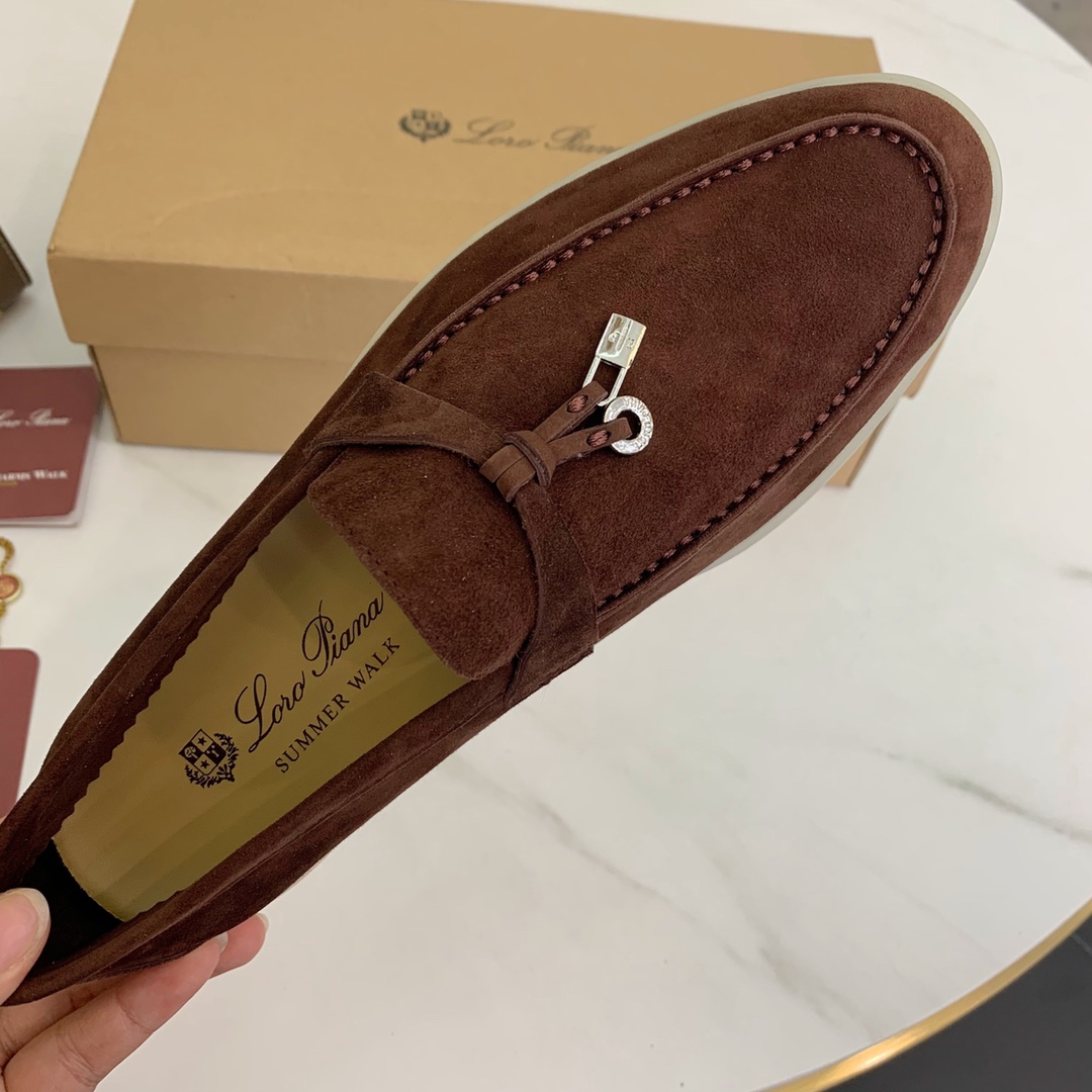 L0r0 P1ana Summer Charms Walk Loafers Chocolate For Women – FAE5444 H026