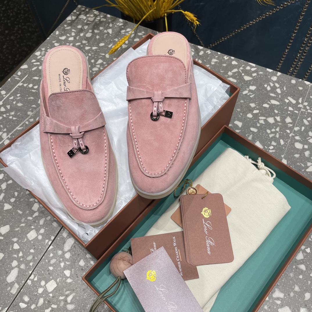 L0r0 P1ana Babouche Charms Walk Loafers Flowering Cherry For Women – FAI1543 30AT