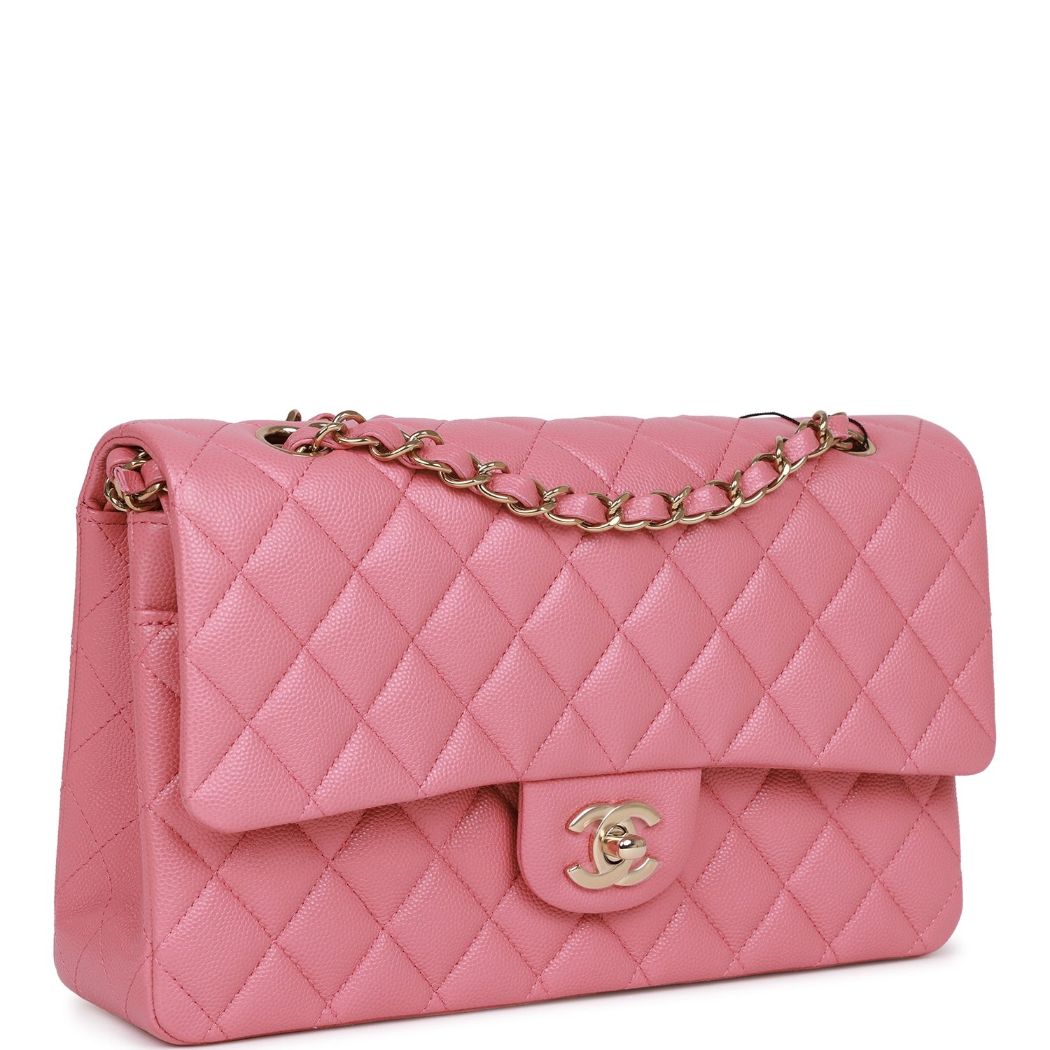 [True-to-ORIGINAL] Ch**el Medium Classic Double Flap Bag Dark Pink For Women 10in/25.5cm