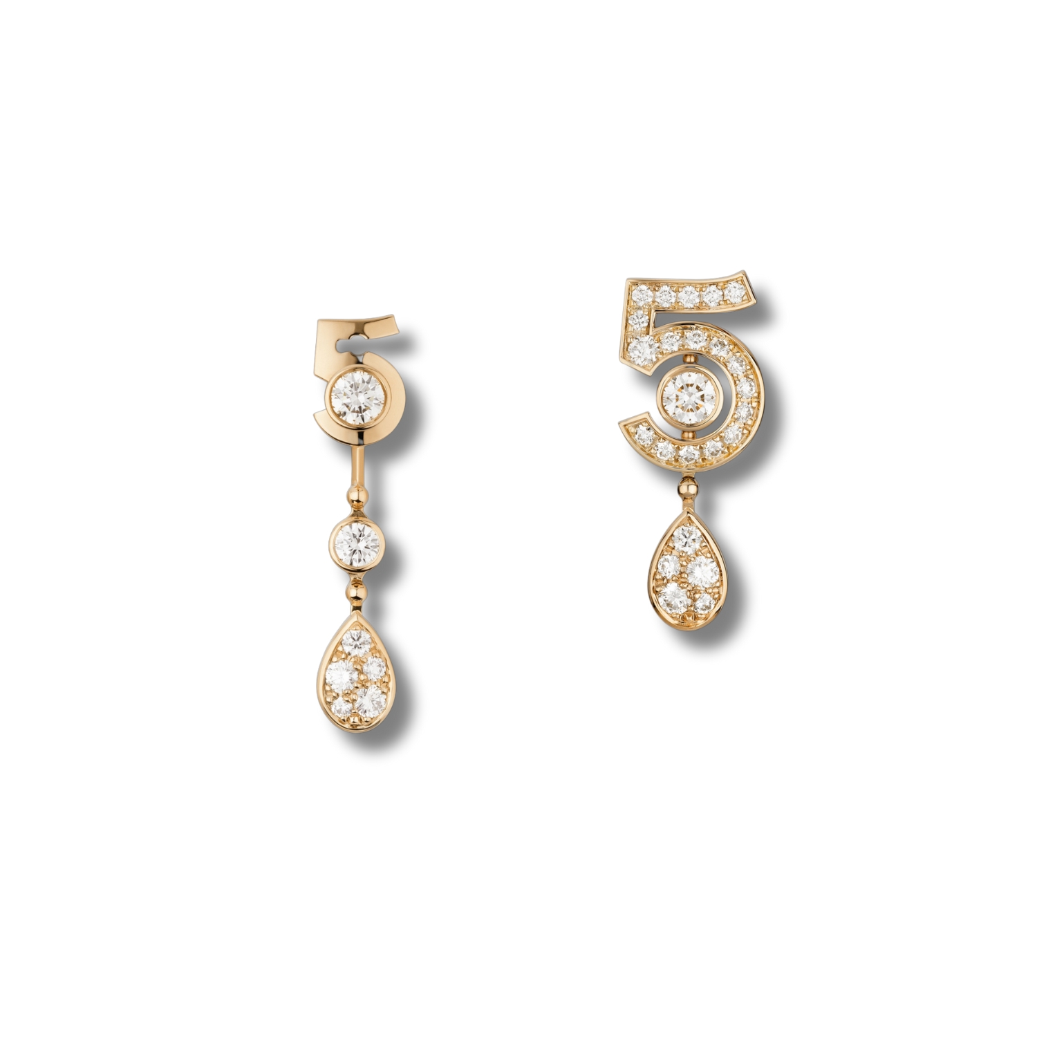 Ch**el Eternal N°5 Transformable Earrings Beige Gold For Women J12194