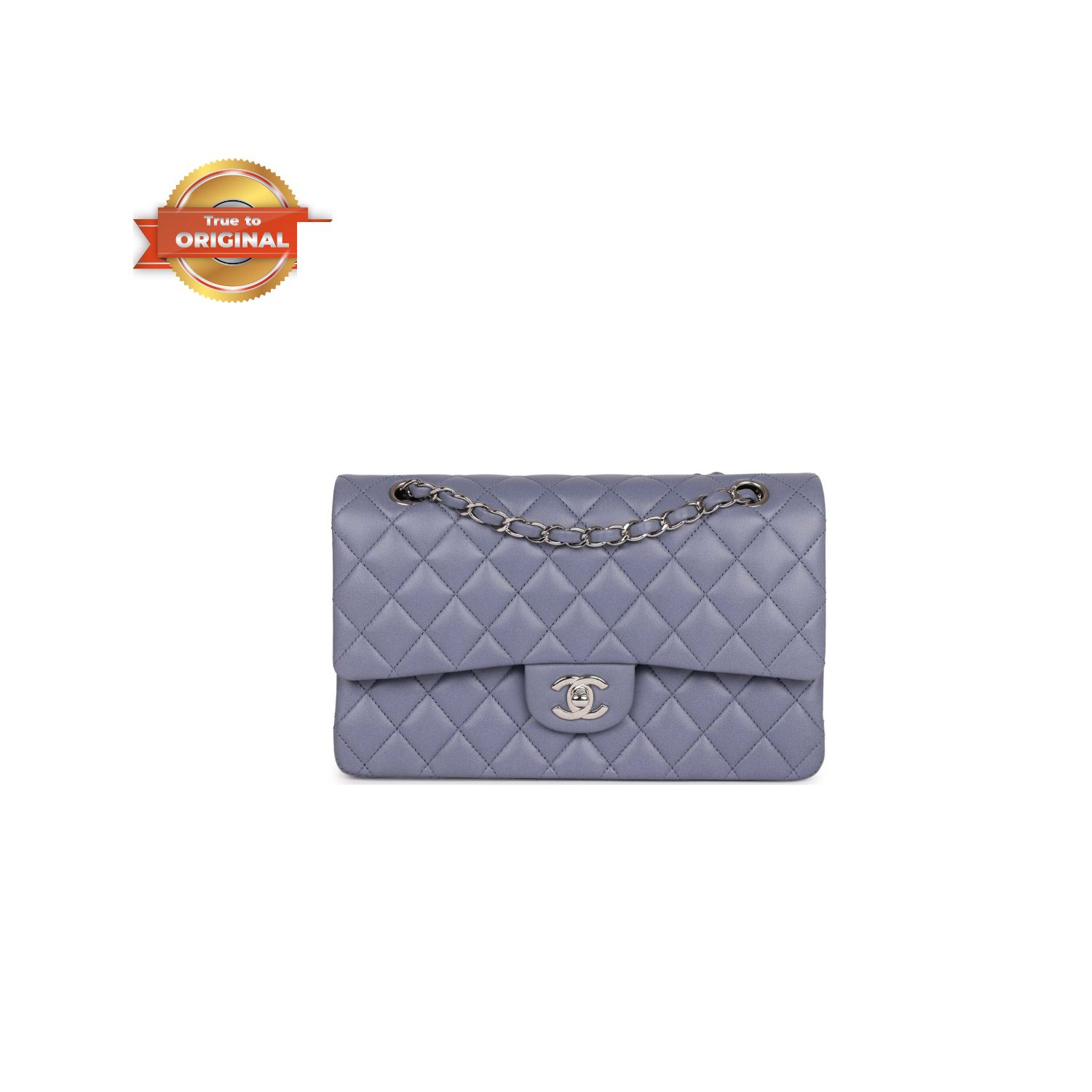 [True-to-ORIGINAL] Ch**el Medium Classic Double Flap Bag Purple For Women 10in/25.5cm