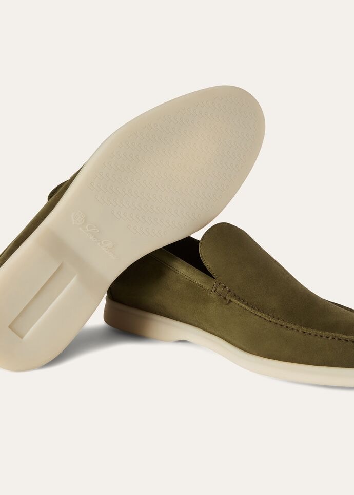 L0r0 P1ana Summer Walk Loafers Green For Men FAI3276