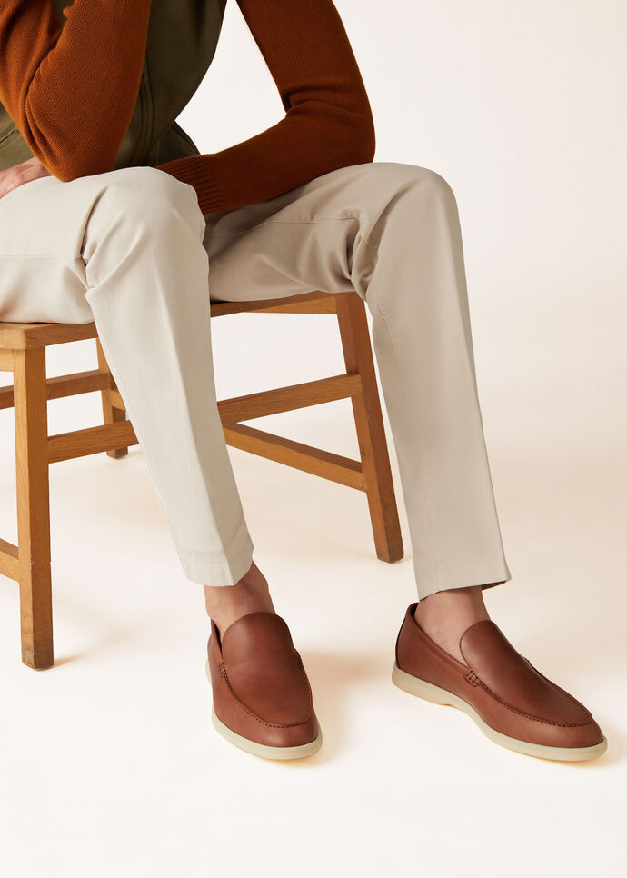 L0r0 P1ana Summer Walk Loafers Brown For Men FAM9405