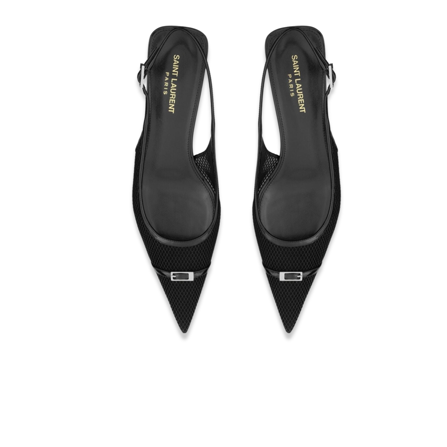 Sa1nt Lau*nt Slingback Mesh Pumps Black For Women 763171AACSW1000