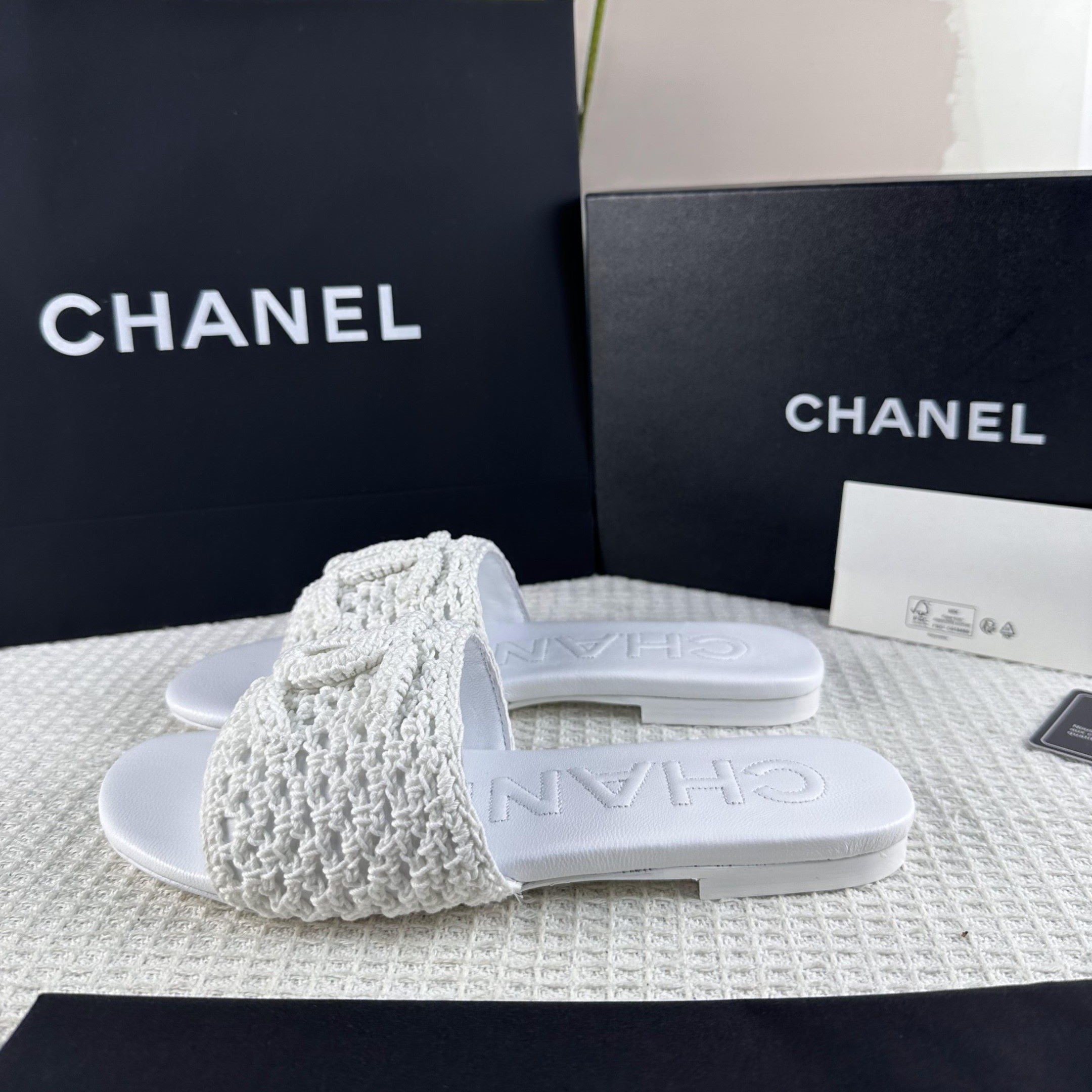 Ch**el Mules Sandals White For Women G45516 B16073 NW158