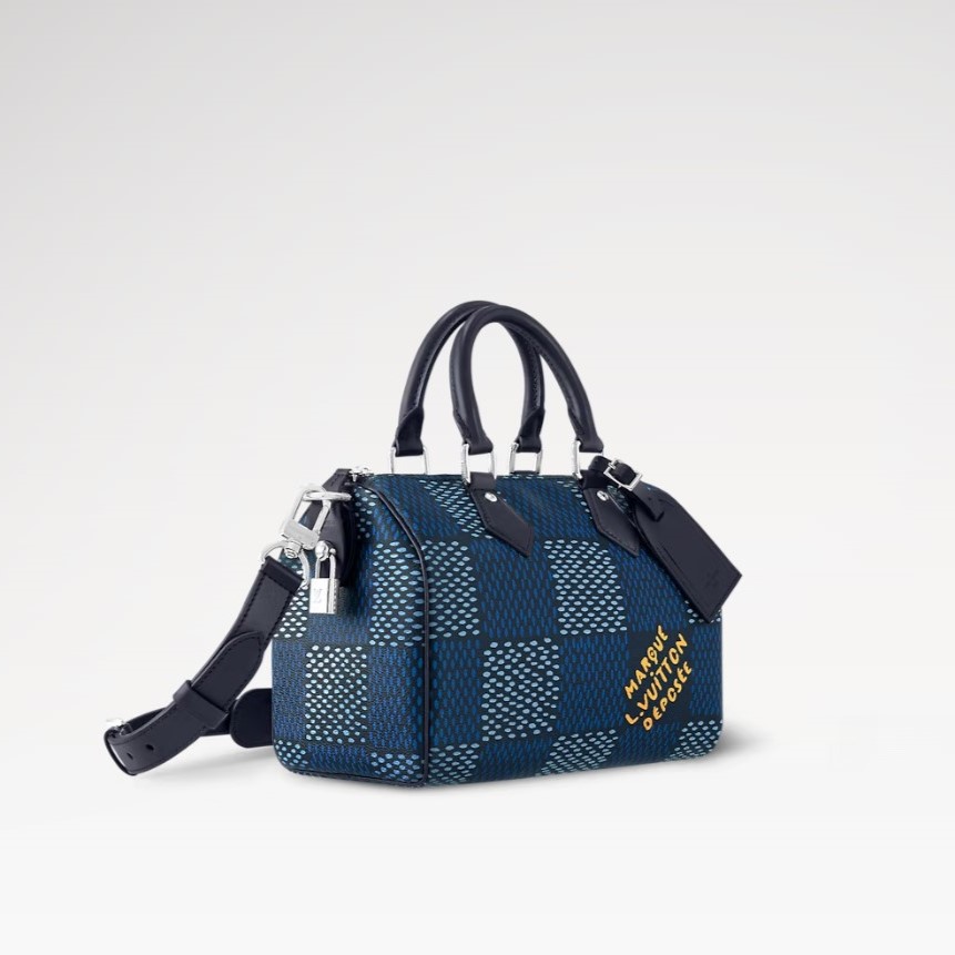 L0vis Vvtt0n Speedy 25 Bandoulière Bag Blue For Men N40691 9.8in/25cm