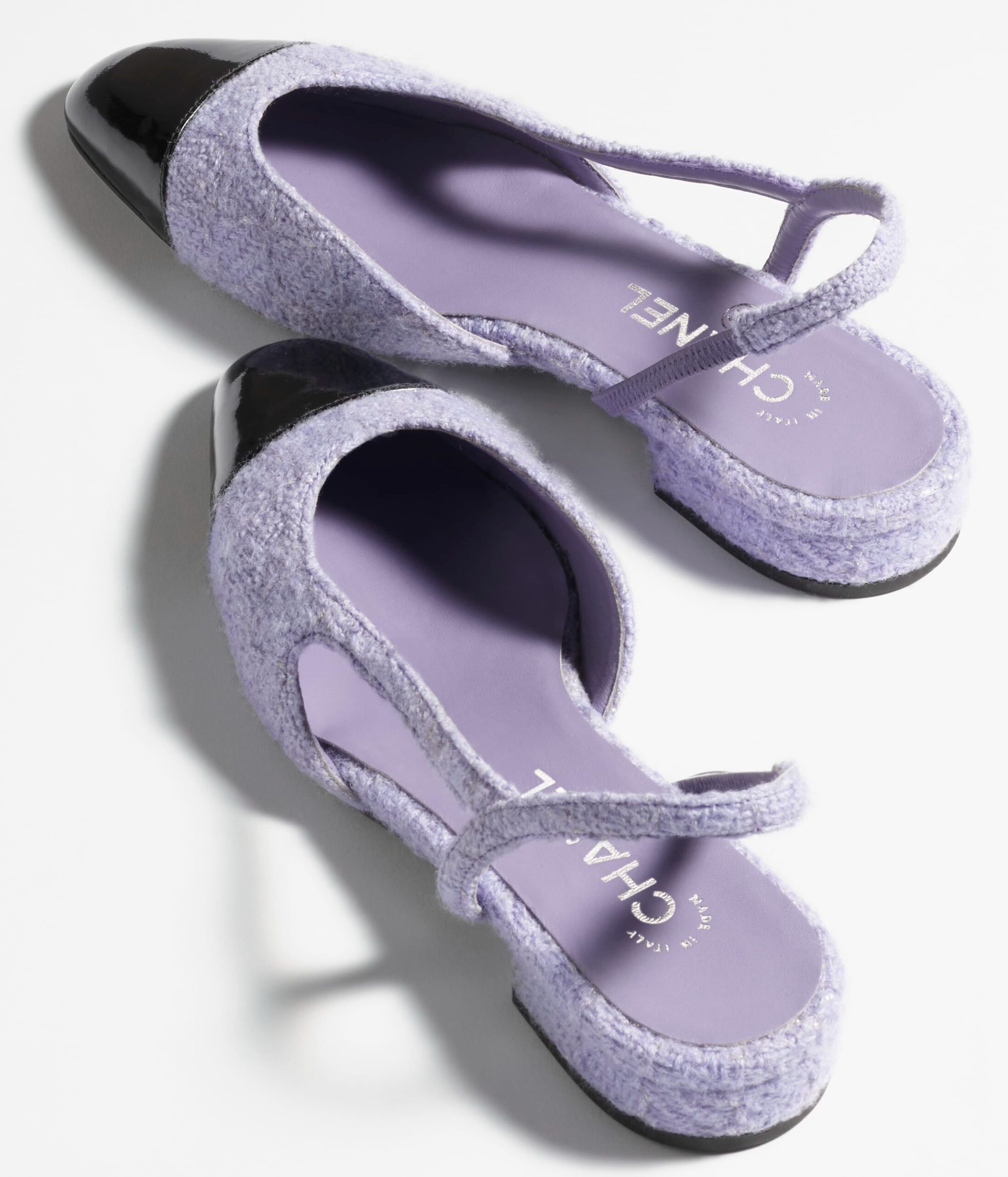 Ch**el Slingbacks Sandals Lilac And Black For Women G31319 B17157 NZ562