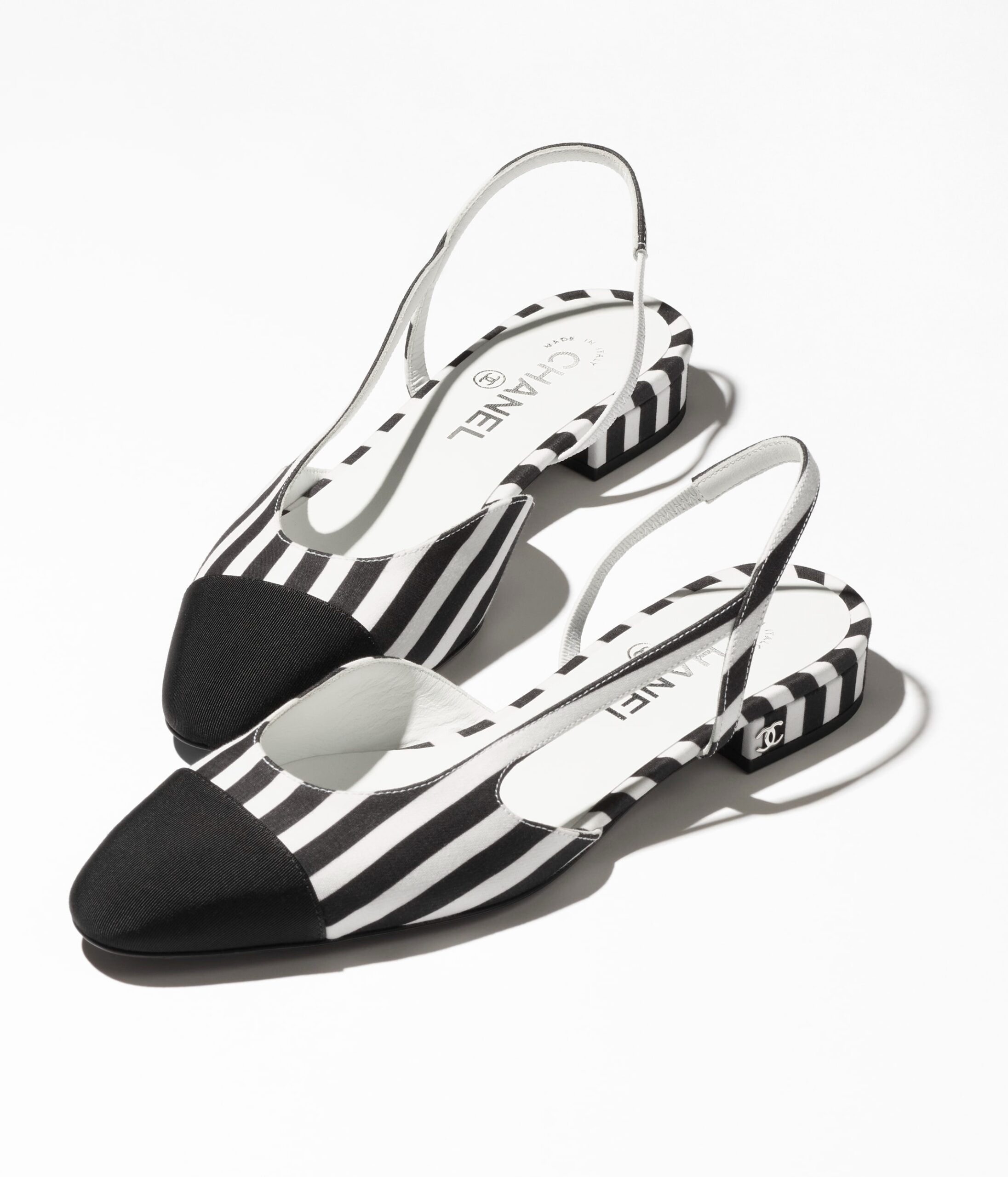 Ch**el Slingbacks Sandals White And Black For Women G31319 B16024 NW006