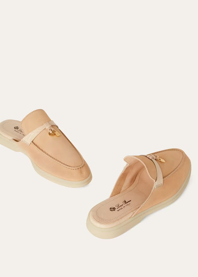 L0r0 P1ana Nautical Charms Walk Babouche Loafers Lemon Meringue For Women – FAM5312 20D2