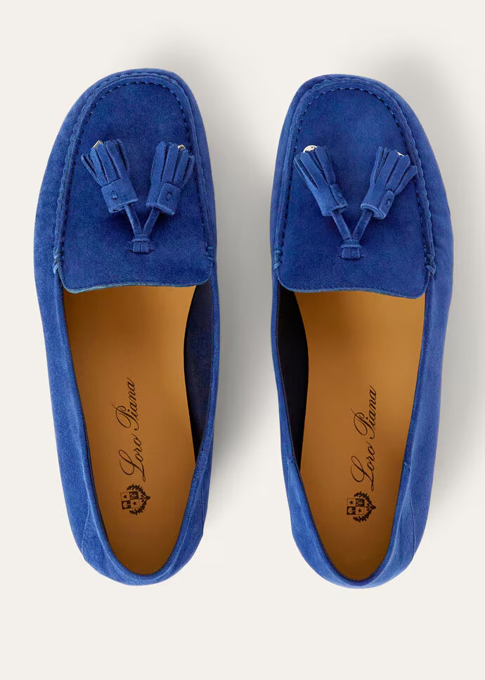 L0r0 P1ana Dot Sole Walk Loafers Blue Fluorite For Women – FAN0109 W13O