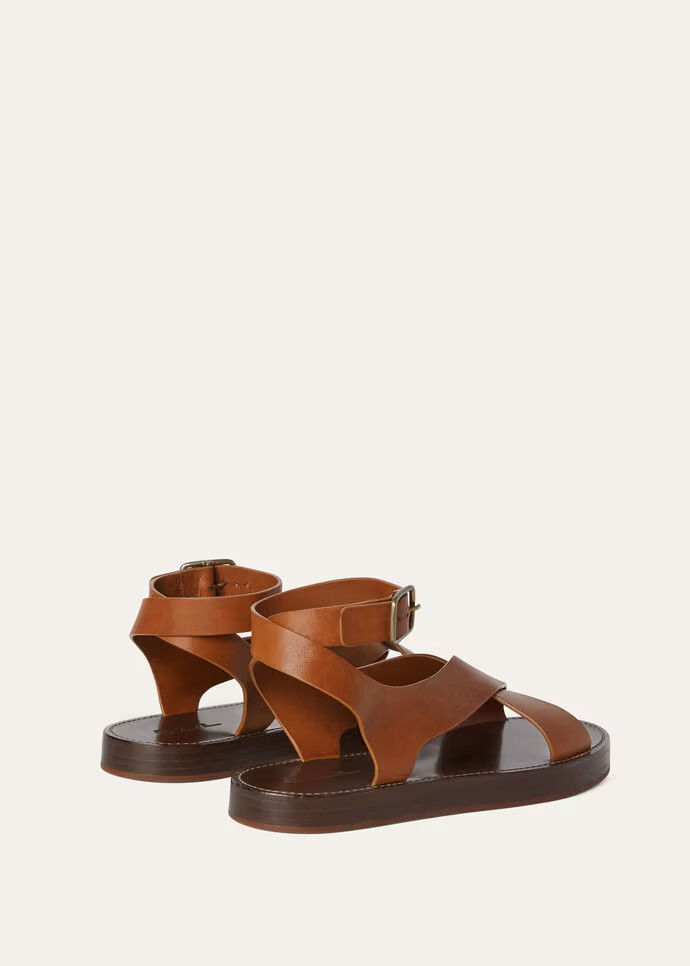 L0r0 P1ana Sumie Sandal Tanned Gold For Women – FAO1816 E0BV