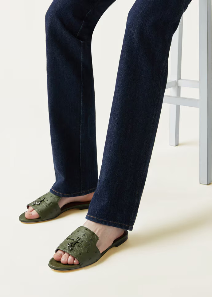 L0r0 P1ana Summer Charms Sandal Dark Lichen Green For Women – FAL0468 50OM