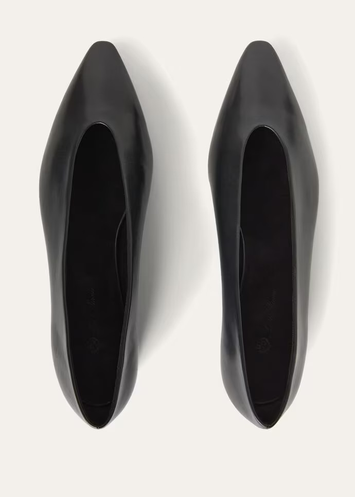 L0r0 P1ana Rebecca Ballerinas Black For Women – FAN3737 8000