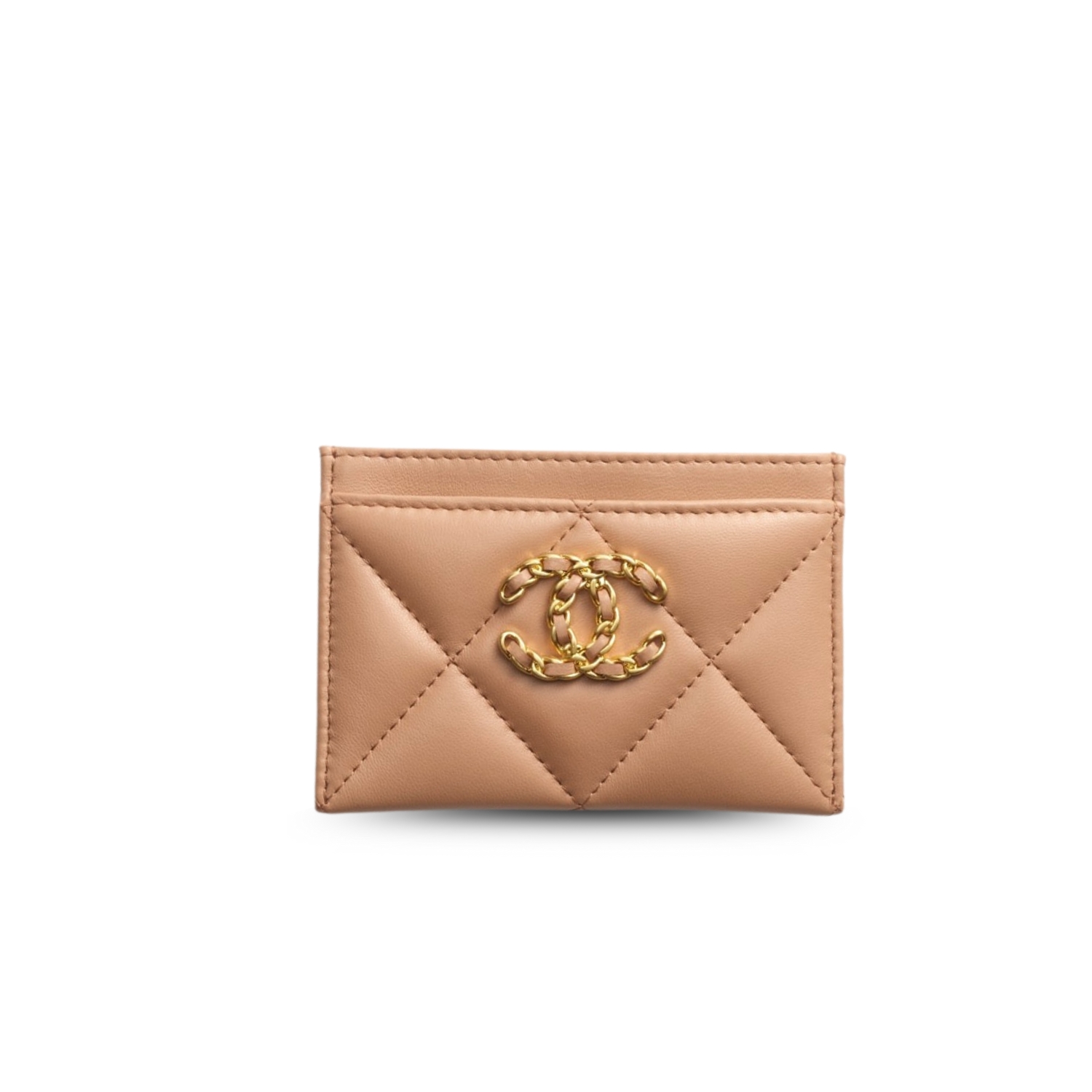 Ch**el 19 Card Holder Dark Beige For Women 4.4in/11.2cm AP1167 B04852 NZG77