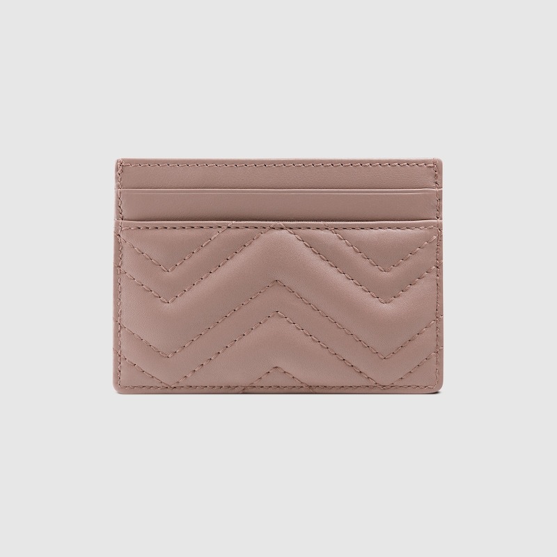 Gvc*1 GG Marmont Card Case Dusty Pink For Women 4in/10cm 443127 DTD1T 5729