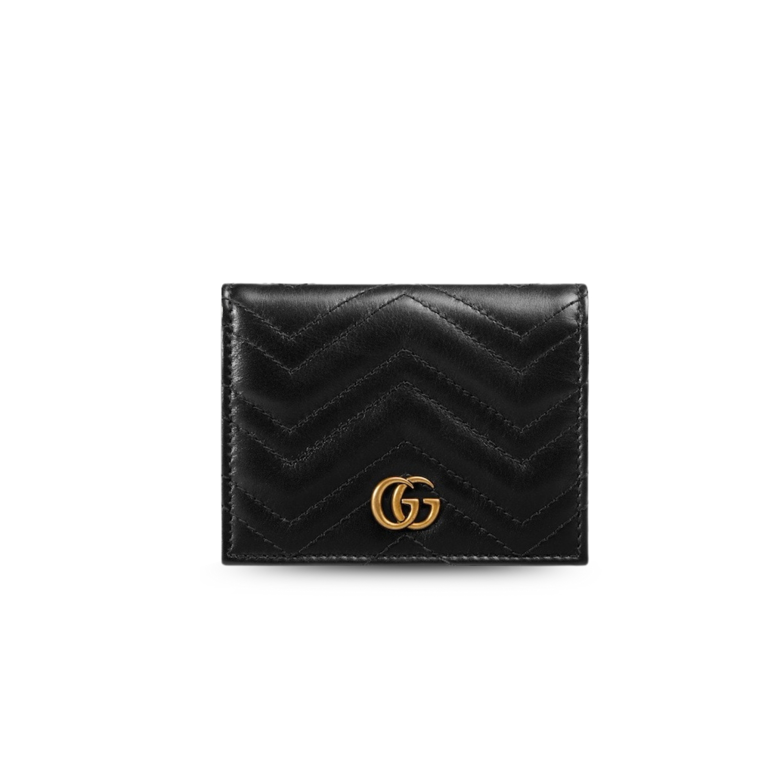 Gvc*1 GG Marmont Card Case Wallet Black For Women 4.5in/11cm 466492 DTD1T 1000