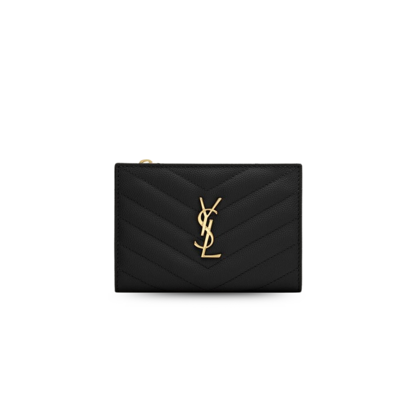 Sa1nt Lau*nt Cassandre Matelaseé Fragments Bi-Fold Wallet Black For Women 5.1in/13cm 668287BOW011000 Y51