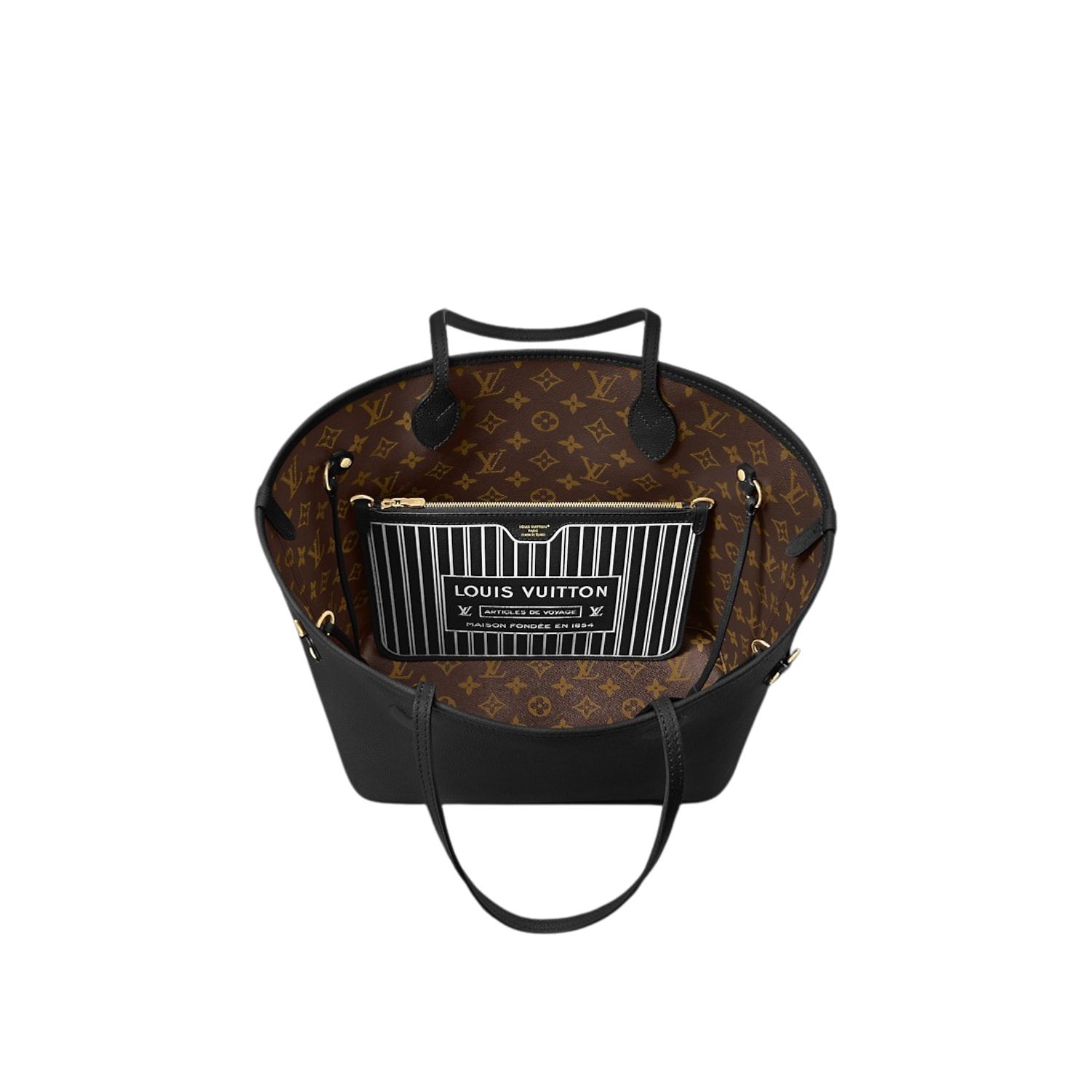 L0vis Vvtt0n Neverfull Inside Out MM Black For Women 31cm/12.2in – M11946