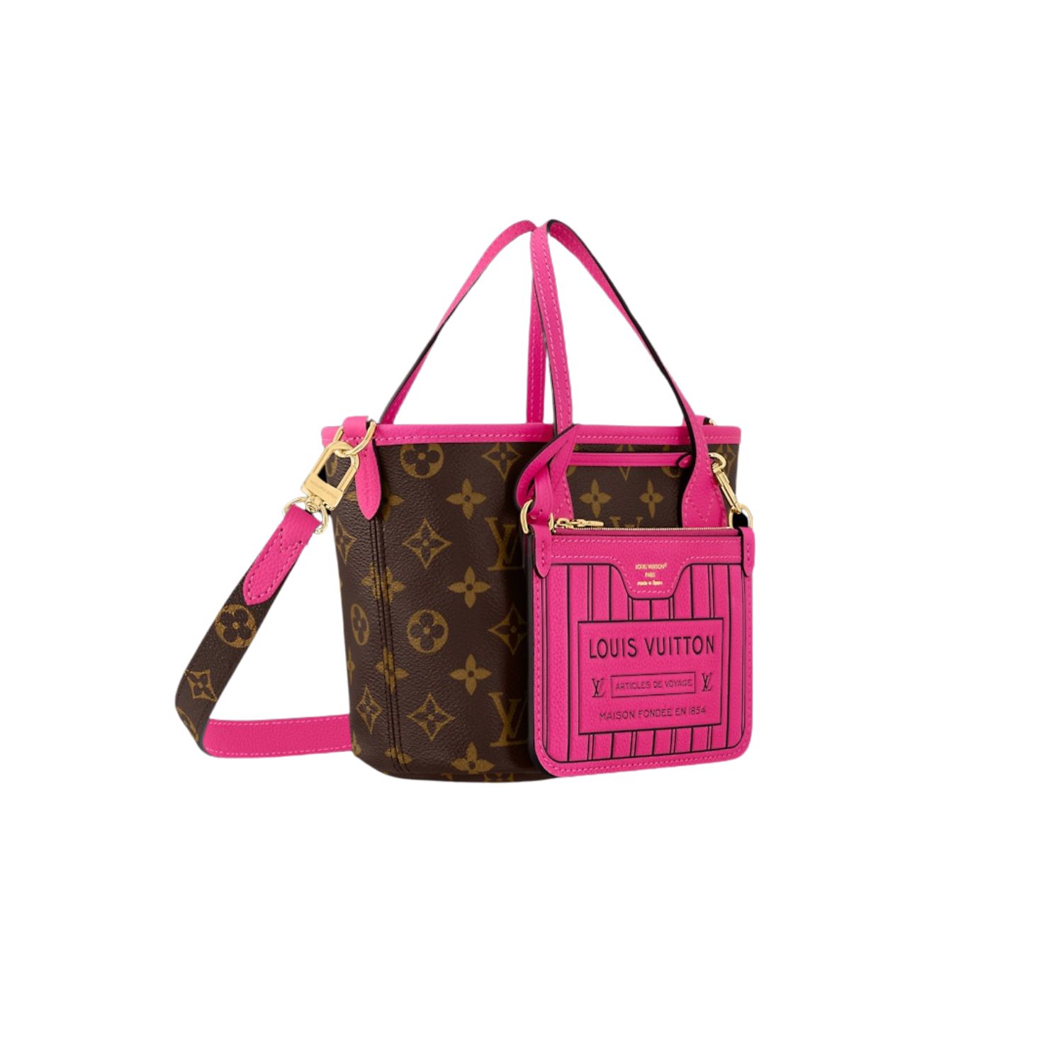 L0vis Vvtt0n Neverfull Bandoulière Inside Out BB Rose For Women 24cm/9.4in – M12106