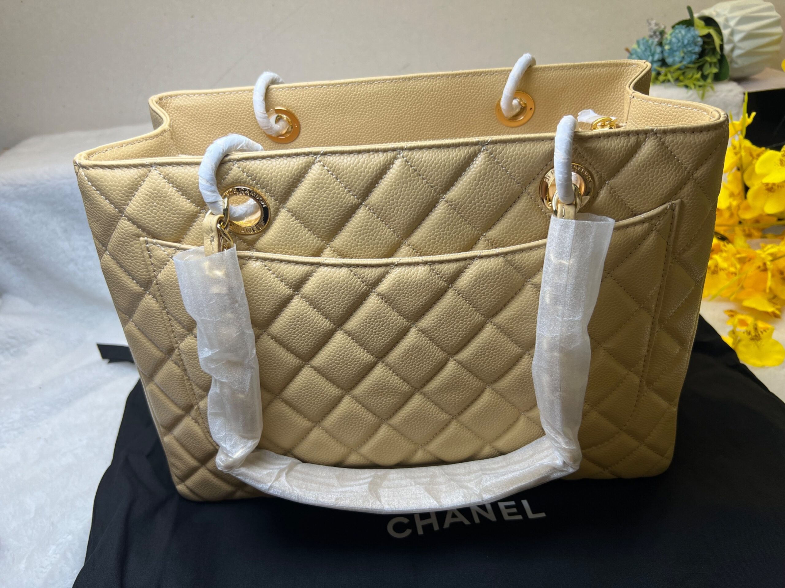 [True-to-ORIGINAL] Ch**el Classic Tote Bag Beige For Women 13.3in/34cm