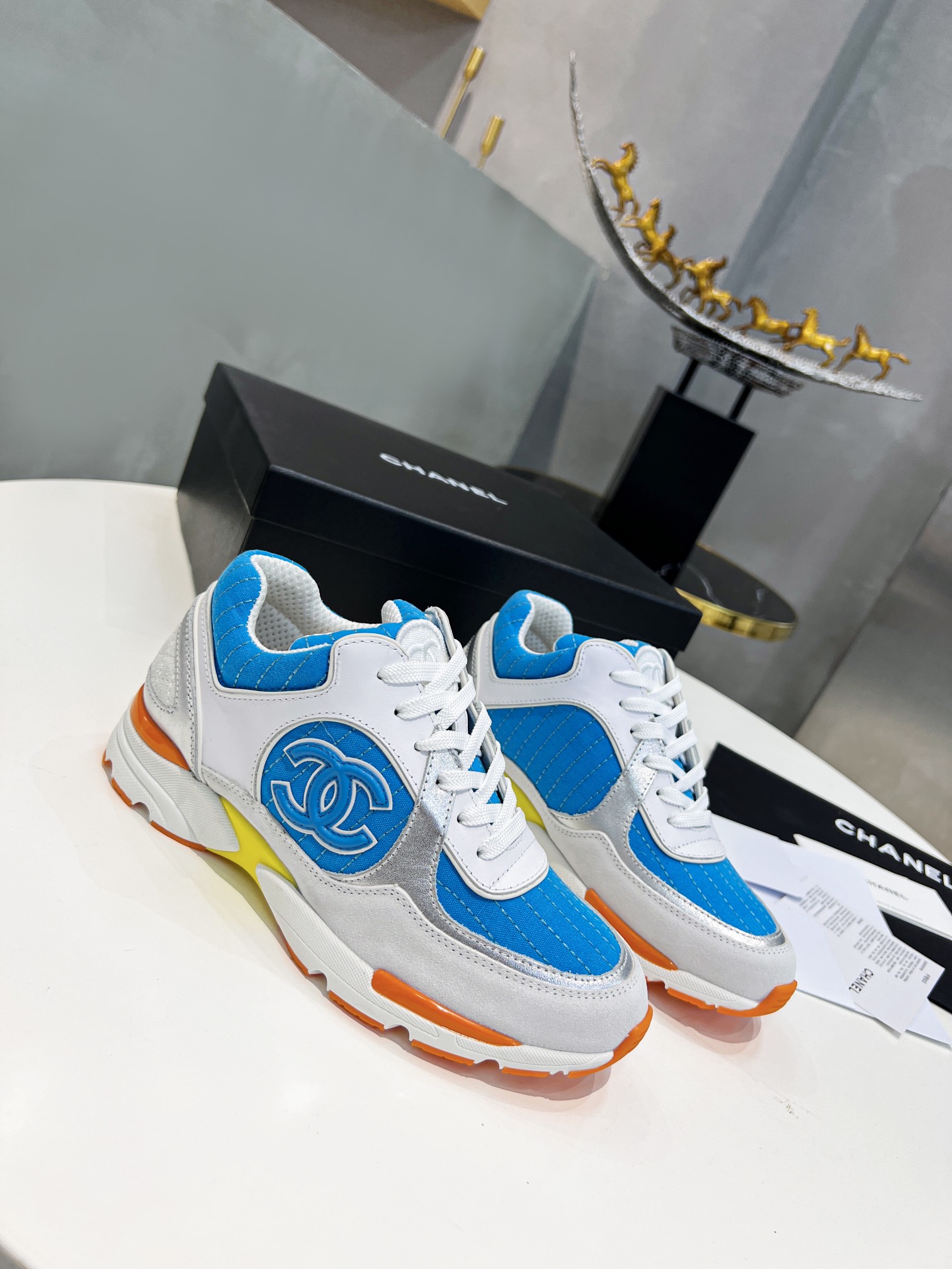 Ch**el Sneakers Blue For Women