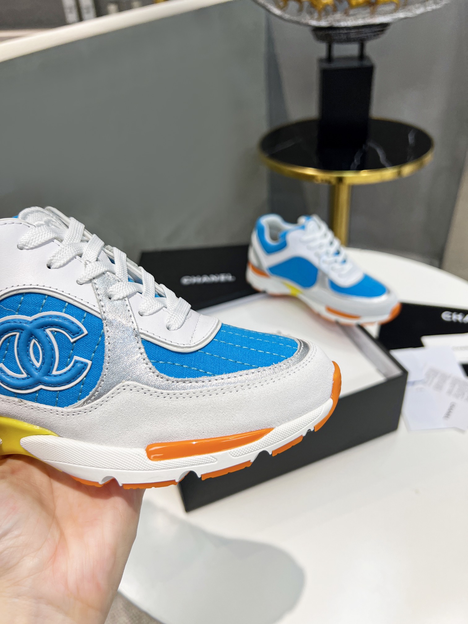 Ch**el Sneakers Blue For Women