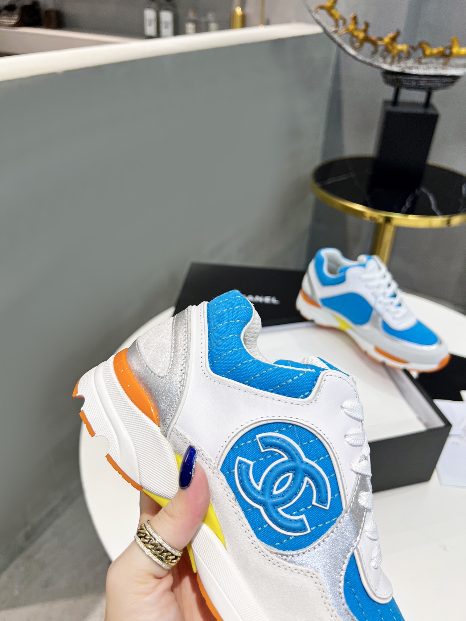 Ch**el Sneakers Blue For Women