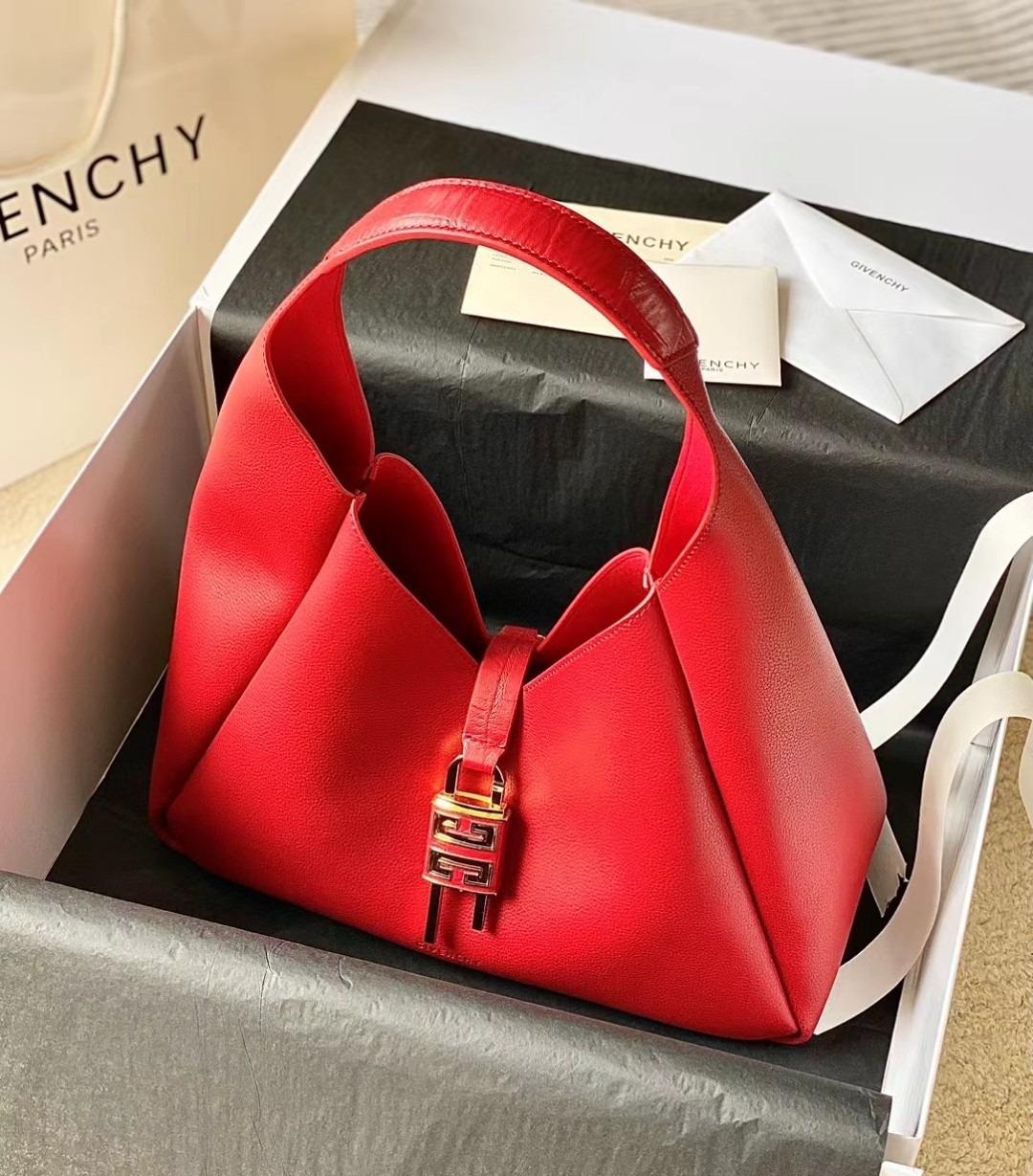 [True-to-ORIGINAL] Givenchy Mini G Hobo Bag Red For Women‎ 9.8in/25cm BB50QNB1M2-801