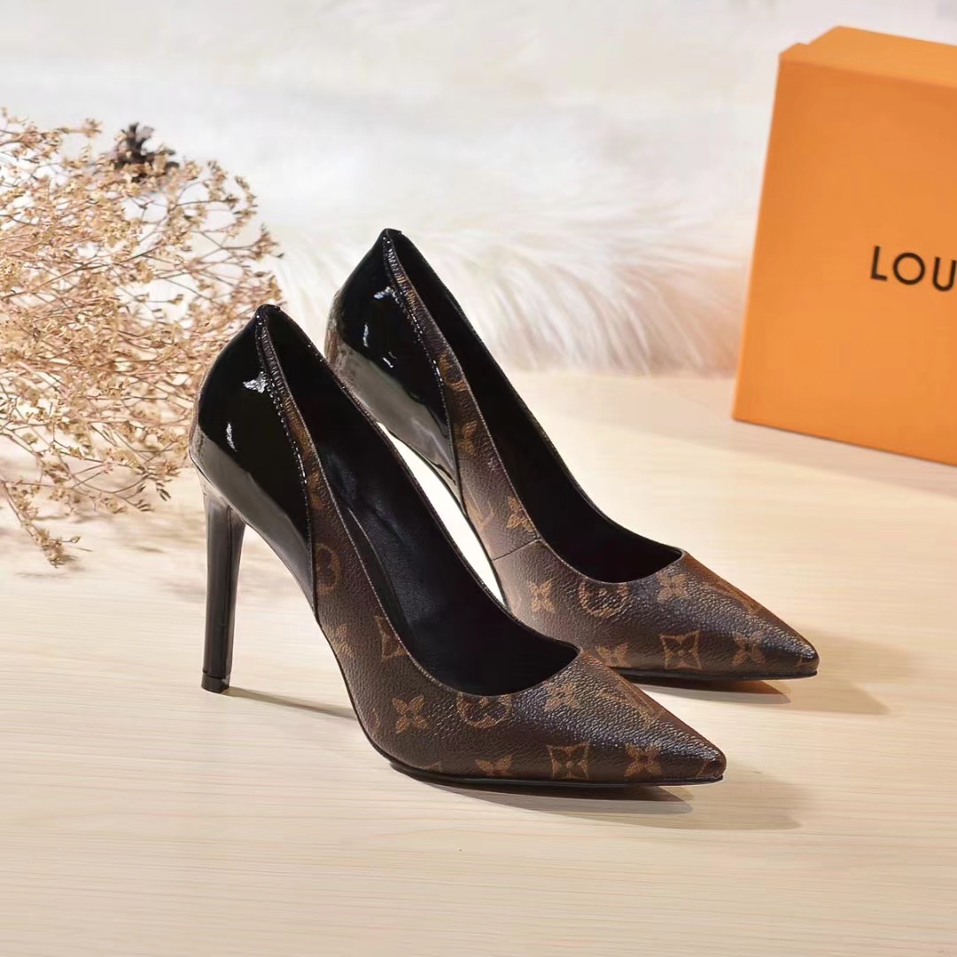 L0vis Vvtt0n Cherie Pump Brown For Women 10cm/3.9in 1A4W3Z