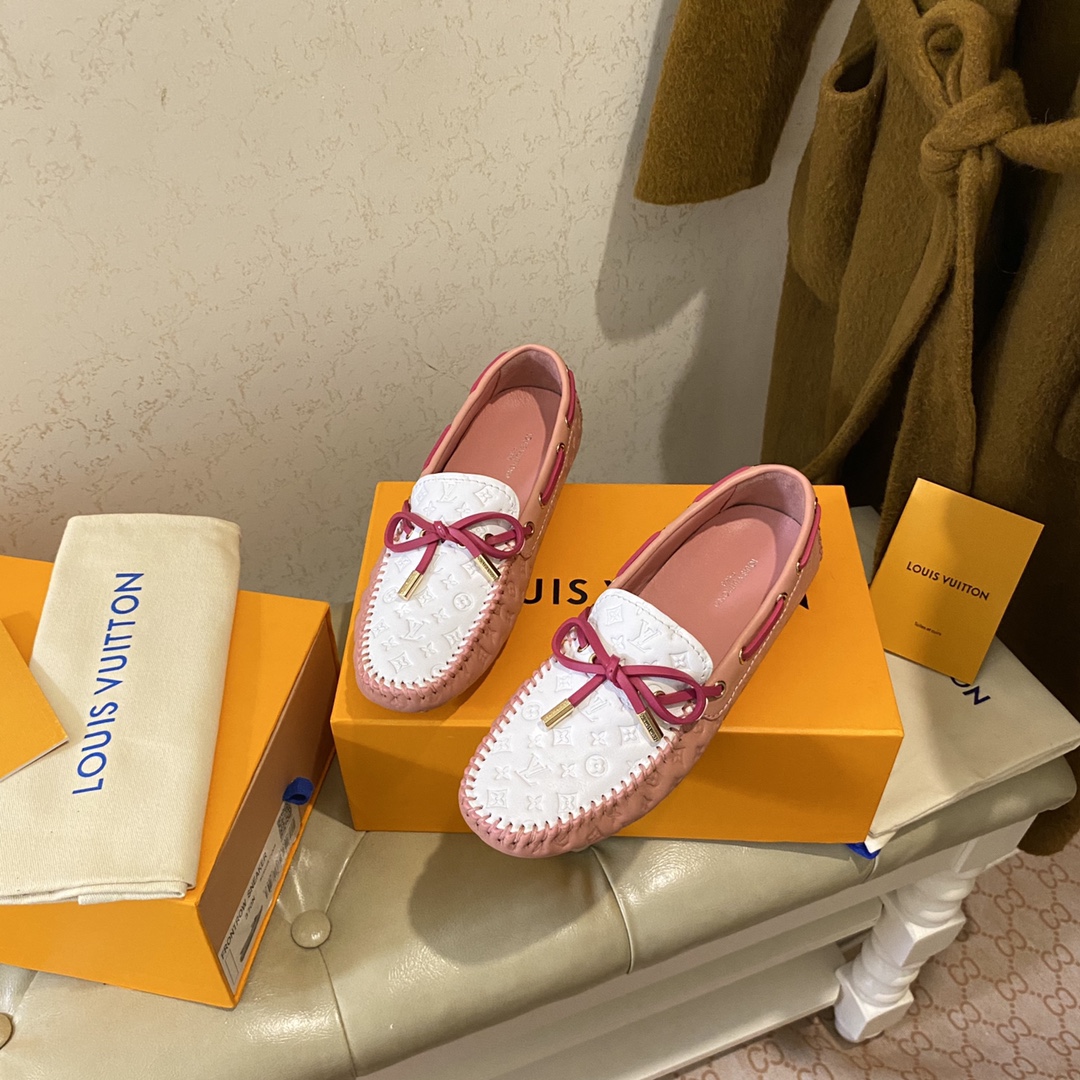 L0vis Vvtt0n Gloria Flat Loafer Pink For Women
