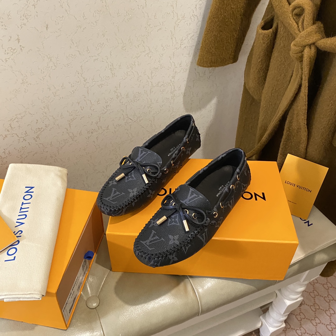 L0vis Vvtt0n Gloria Flat Loafer Black For Women