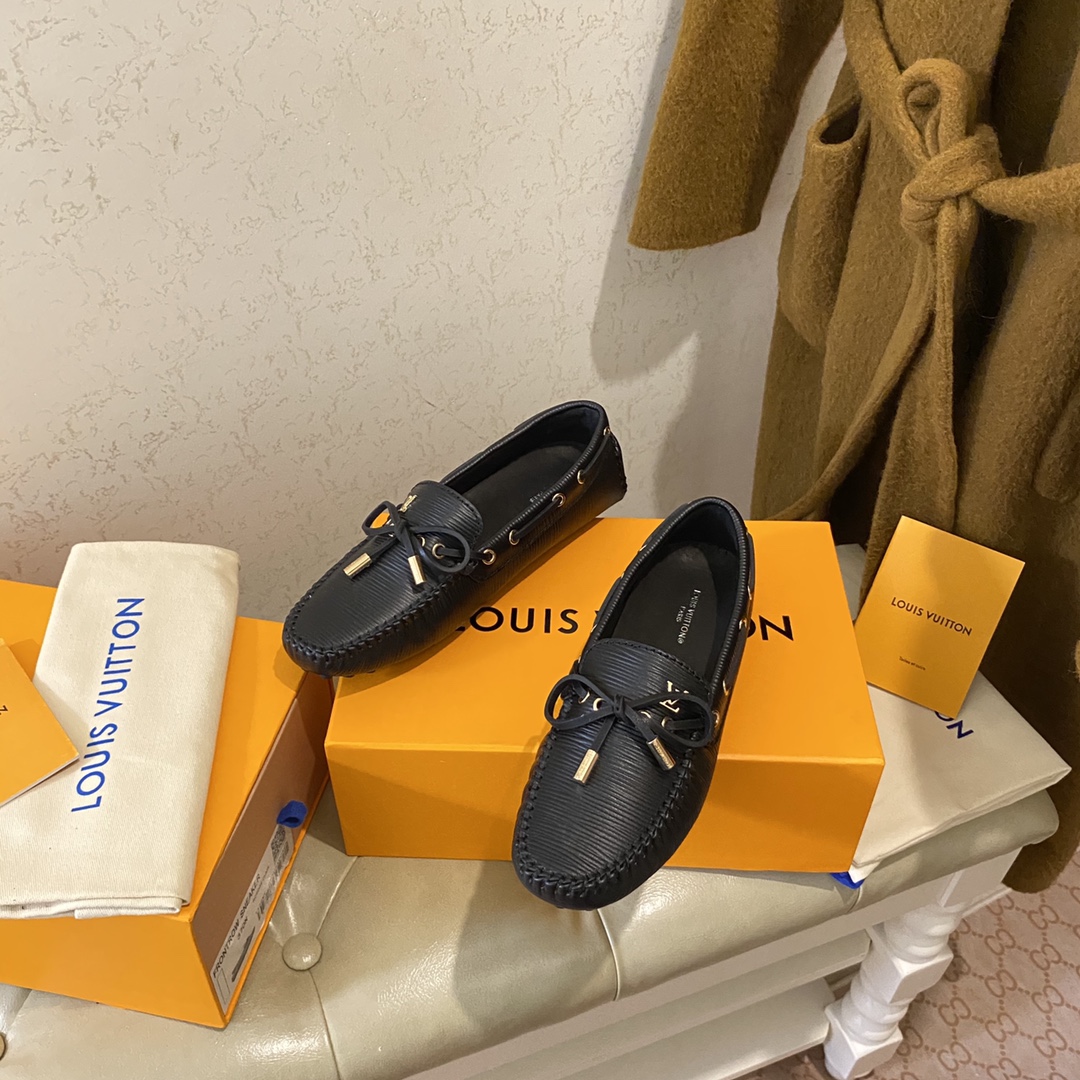 L0vis Vvtt0n Gloria Flat Loafer Black For Women