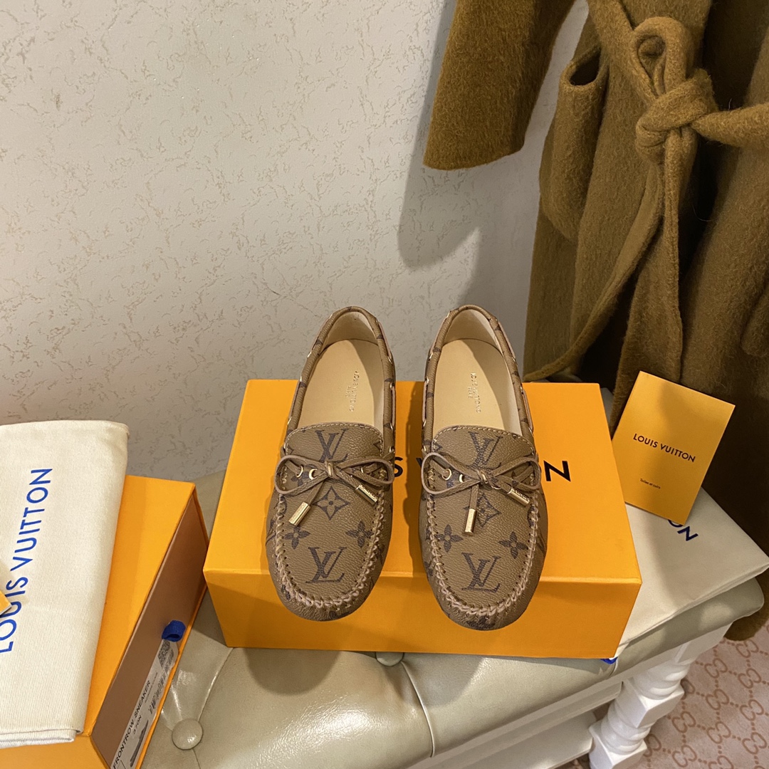 L0vis Vvtt0n Gloria Flat Loafer Brown For Women