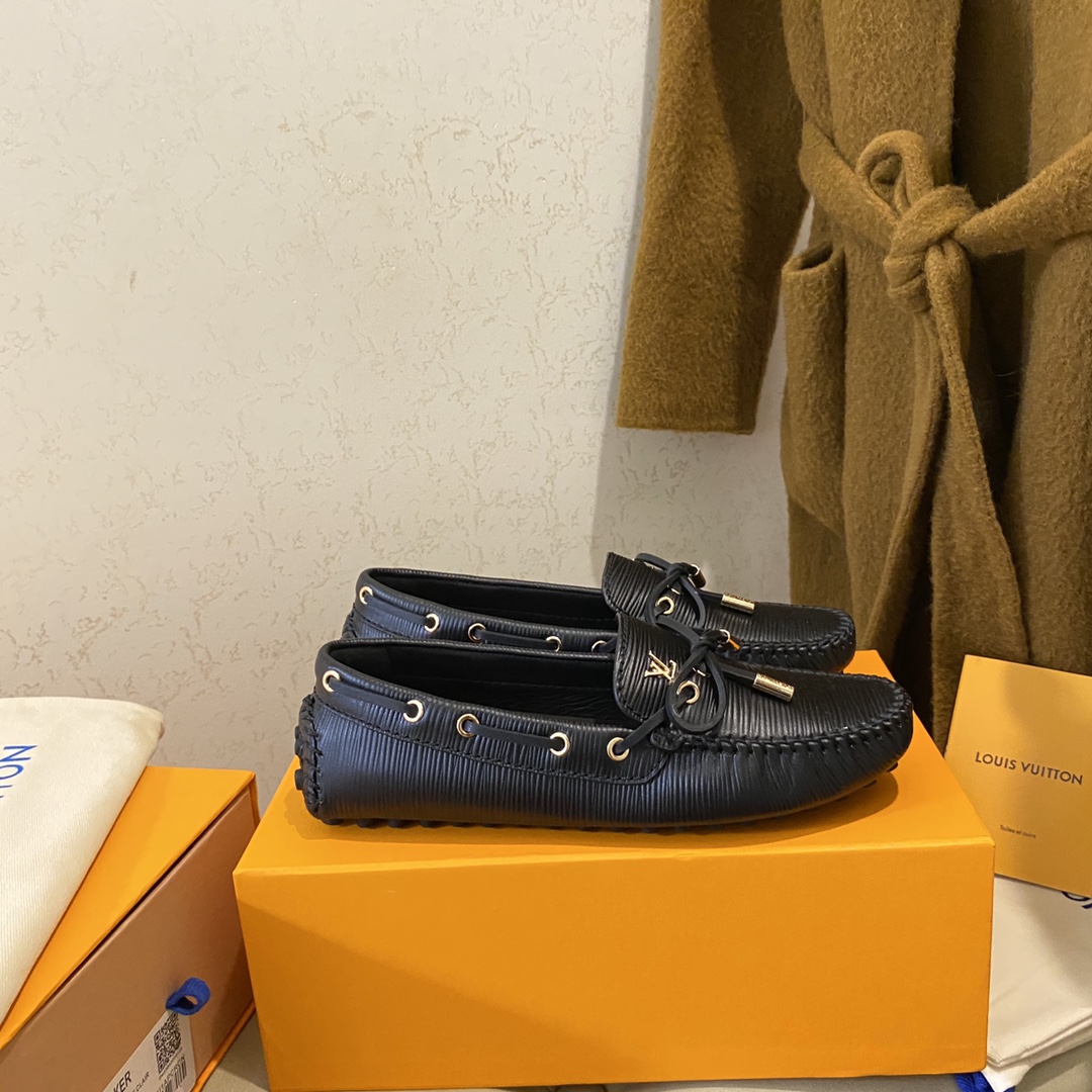 L0vis Vvtt0n Gloria Flat Loafer Black For Women