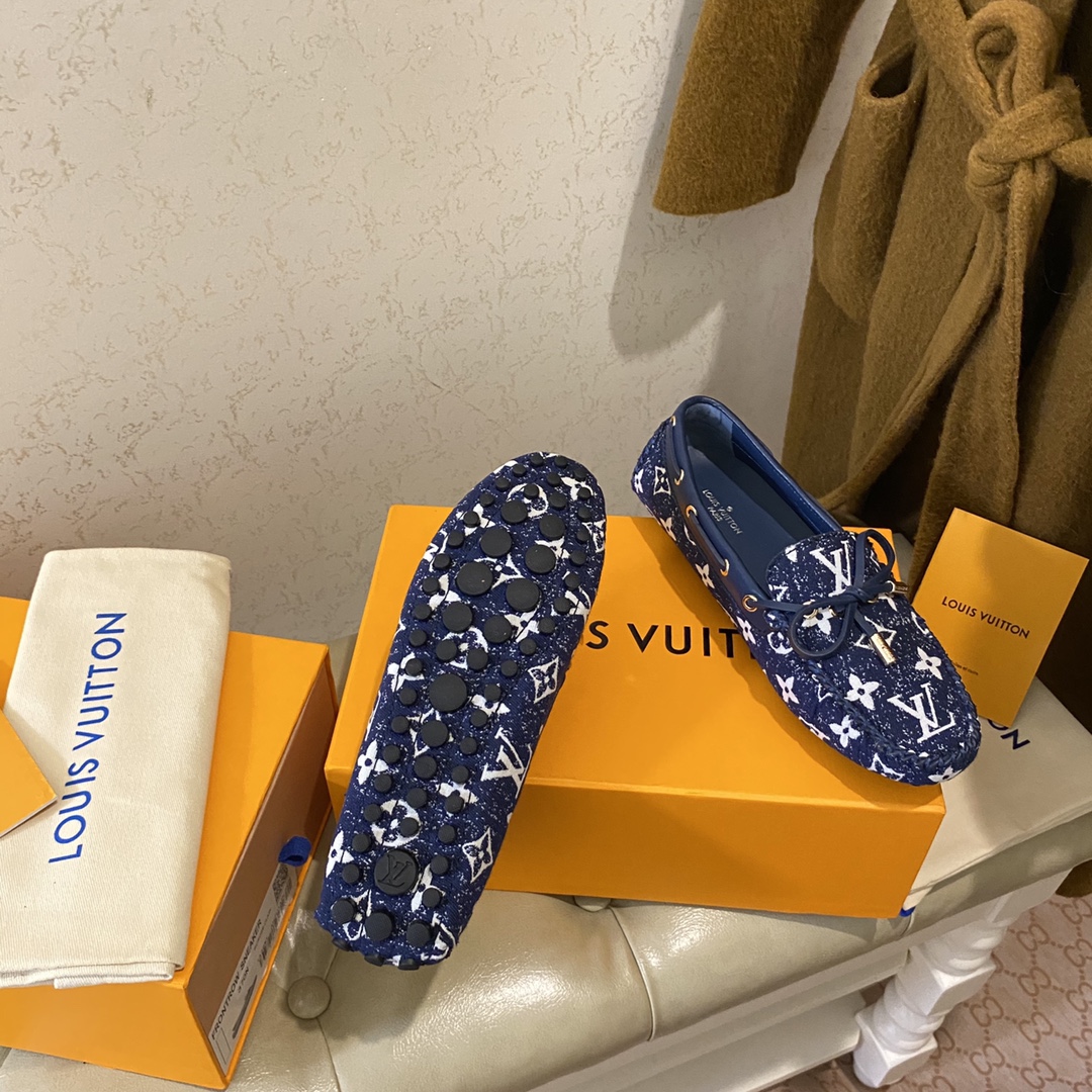 L0vis Vvtt0n Gloria Flat Loafer Blue For Women