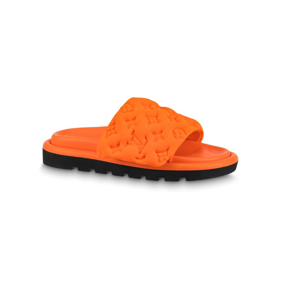L0vis Vvtt0n Pool Pillow Flat Comfort Mule Orange For Women 1AB1NE