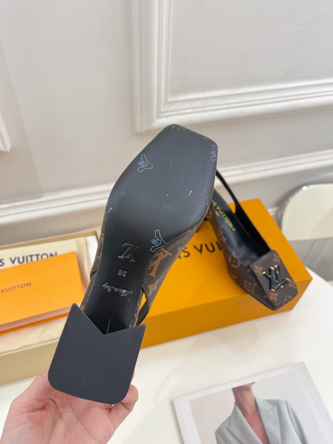 L0vis Vvtt0n Shake Slingback Pump Brown For Women