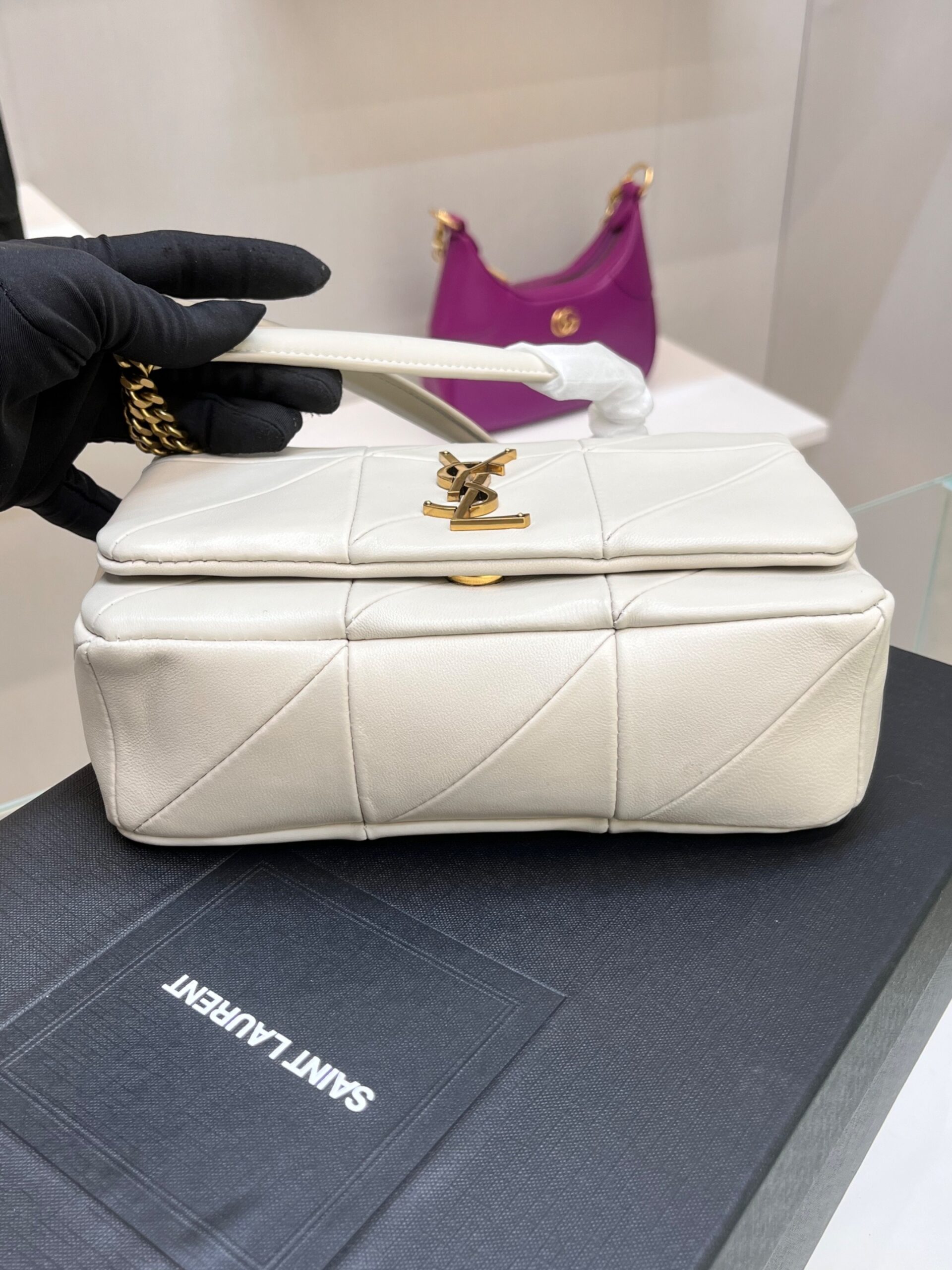 [True-to-ORIGINAL] Sa1nt Lau*nt Jamie Small Chain Bag White For Women 7.8in/20cm