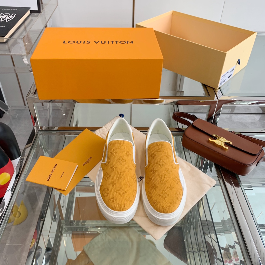 L0vis Vvtt0n Women’s Trocadero Slip On Orange For Women LV