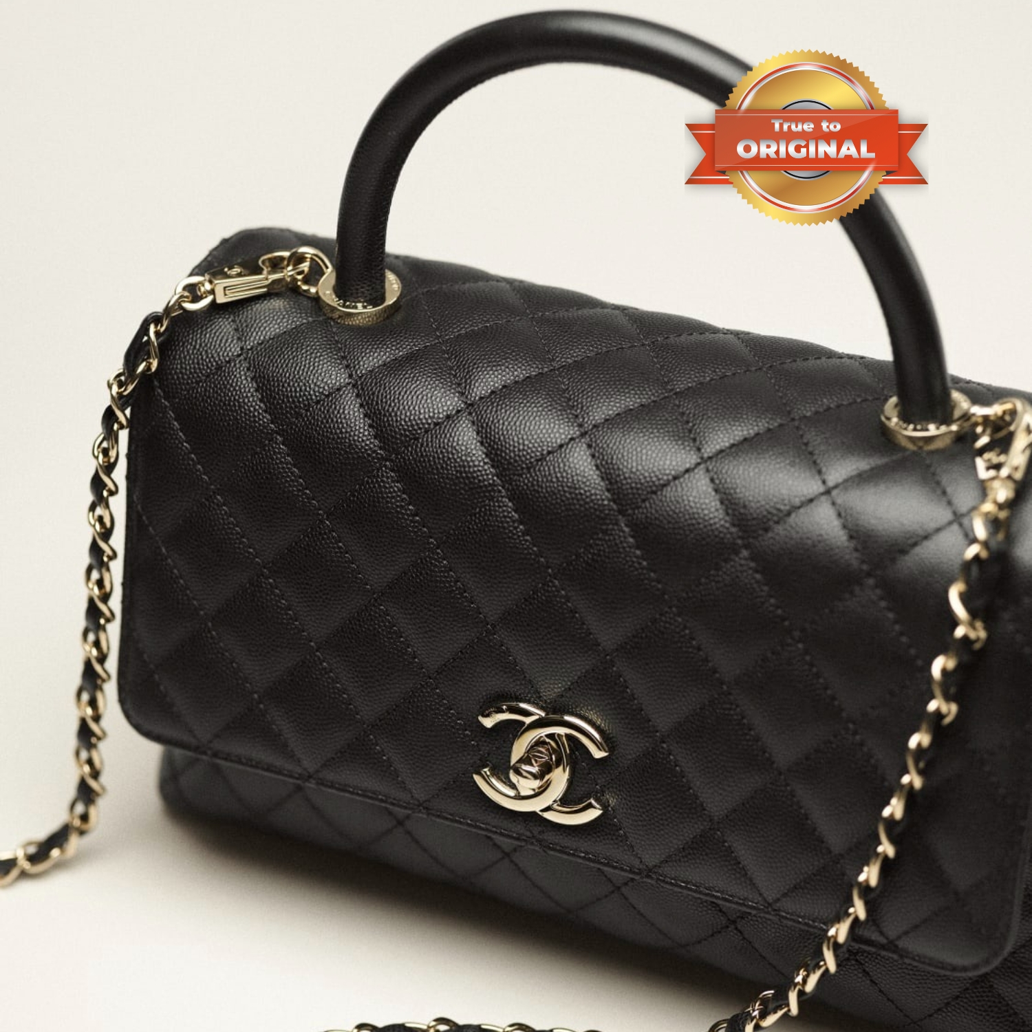[True-to-ORIGINAL] Ch**el Large Flap Bag With Top Handle Black For Women 29cm/11.3in A92991 B05061 94305