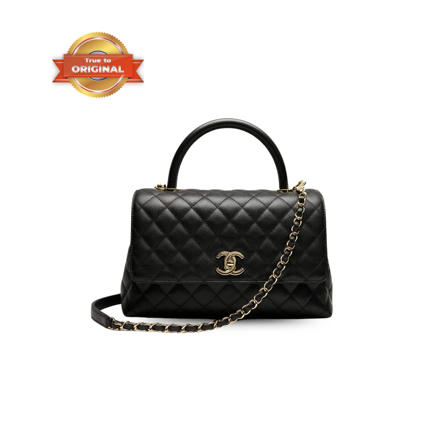 [True-to-ORIGINAL] Ch**el Large Flap Bag With Top Handle Black For Women 29cm/11.3in A92991 B05061 94305