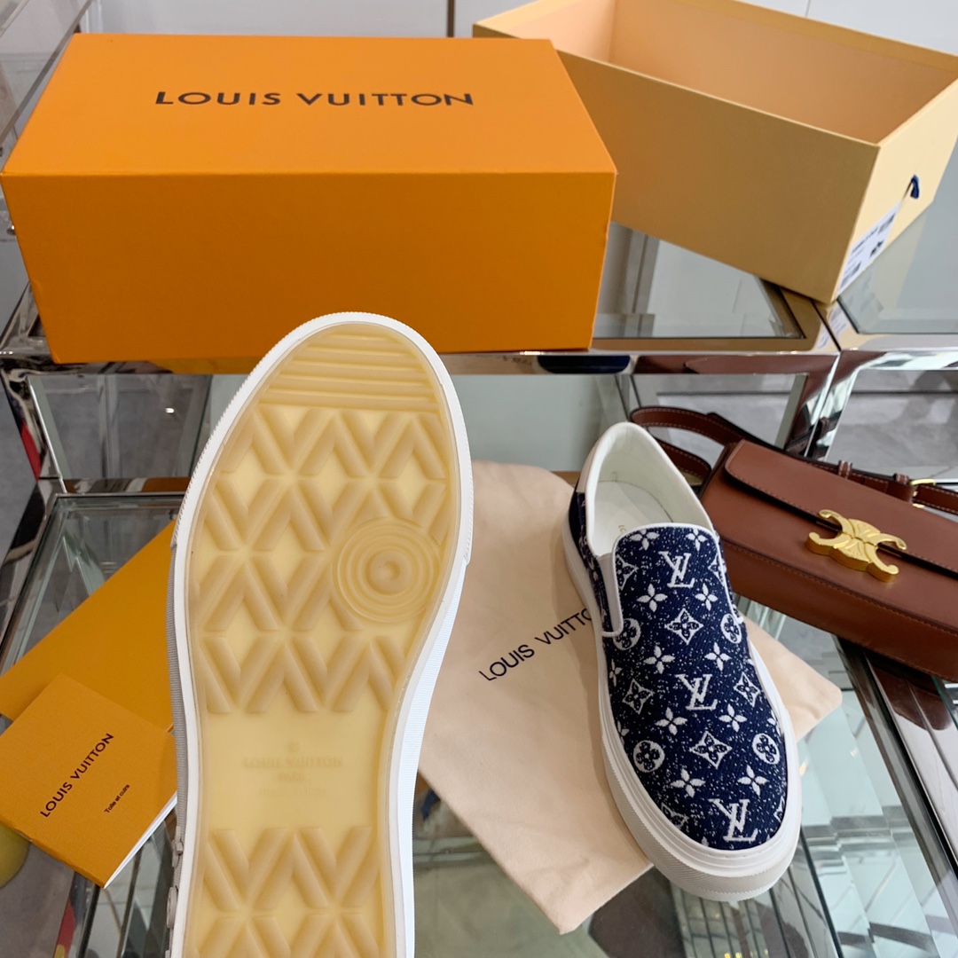 L0vis Vvtt0n Women’s Trocadero Slip On Dark Blue For Women LV