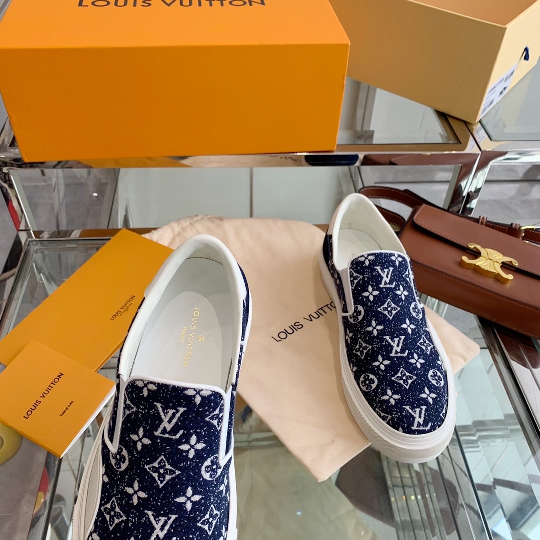 L0vis Vvtt0n Women’s Trocadero Slip On Dark Blue For Women LV