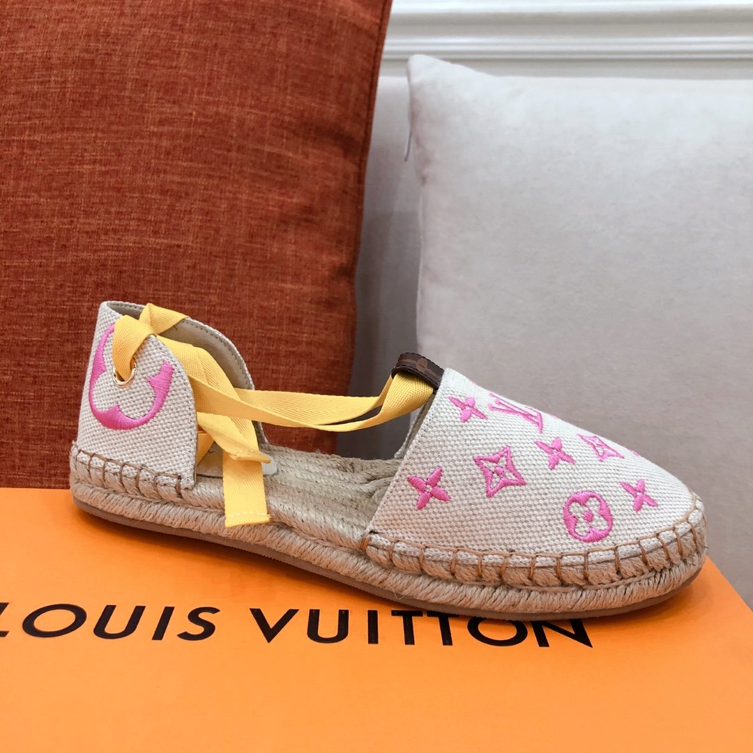 L0vis Vvtt0n Women’s Starboard Flat Espadrille Pink For Women LV