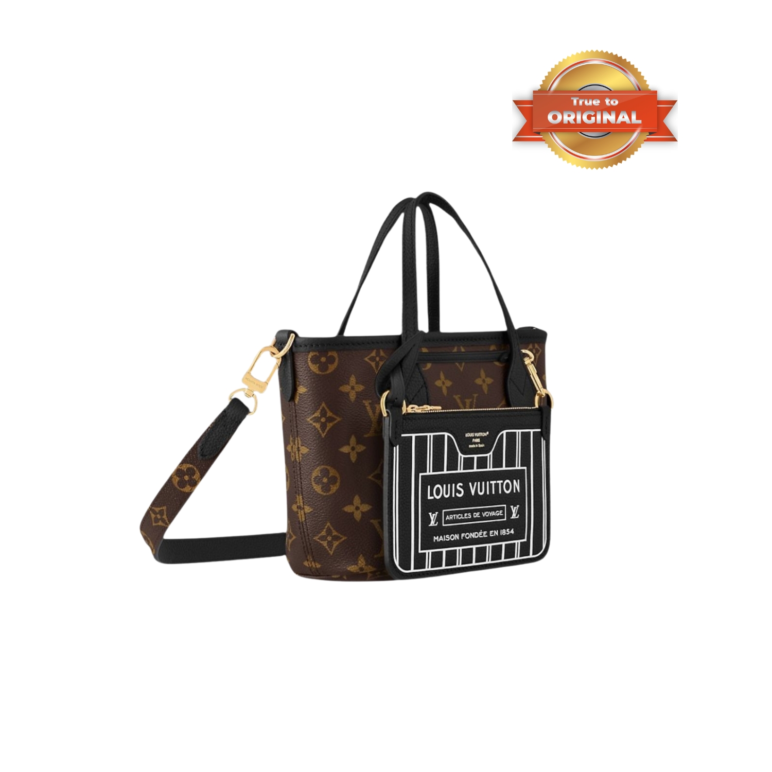 [True-to-ORIGINAL] L0vis Vvtt0n Neverfull Bandoulière Inside Out BB Black For Women 24cm/9.4in M12099