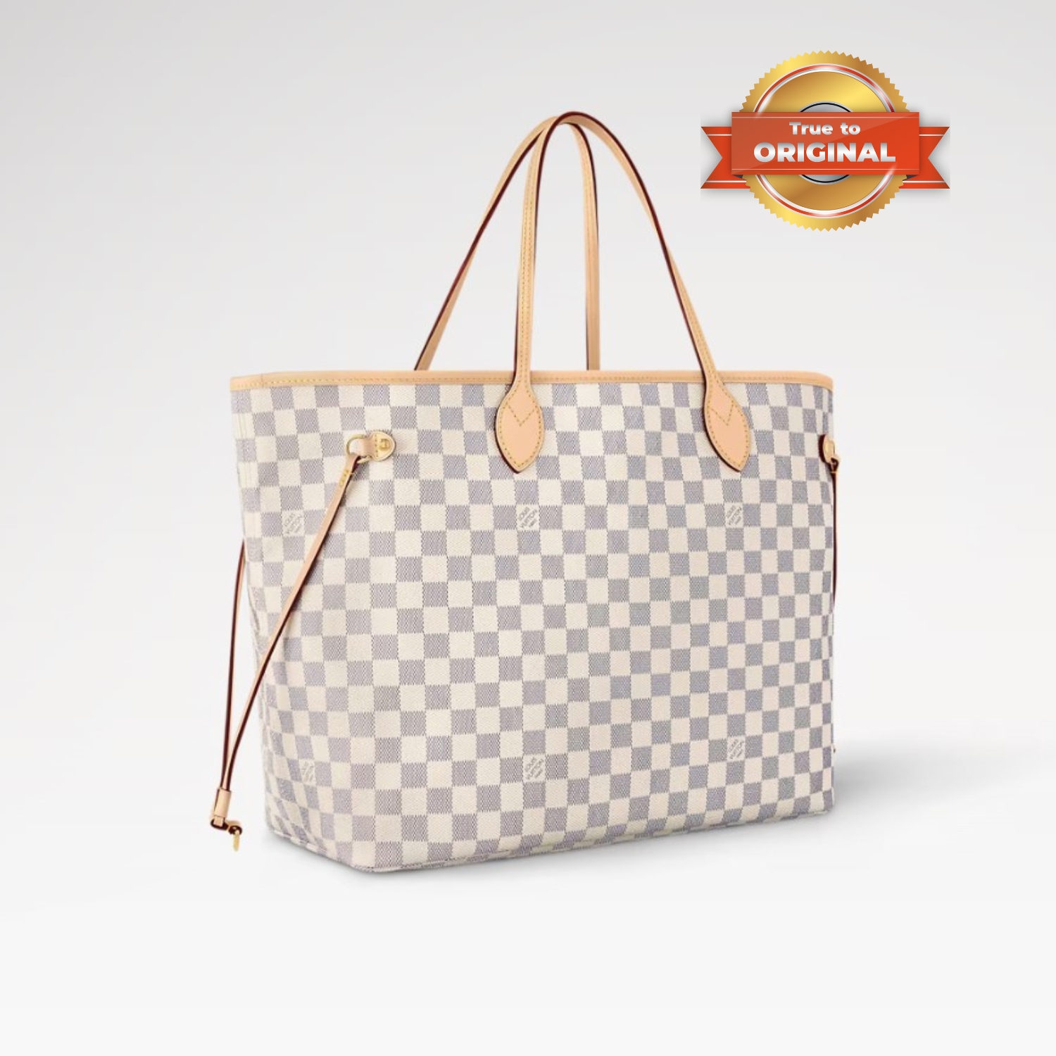 [True-to-ORIGINAL] L0vis Vvtt0n Neverfull GM Tote Bag Damier Azur Canvas Beige For Women 39cm/15.4in N40602