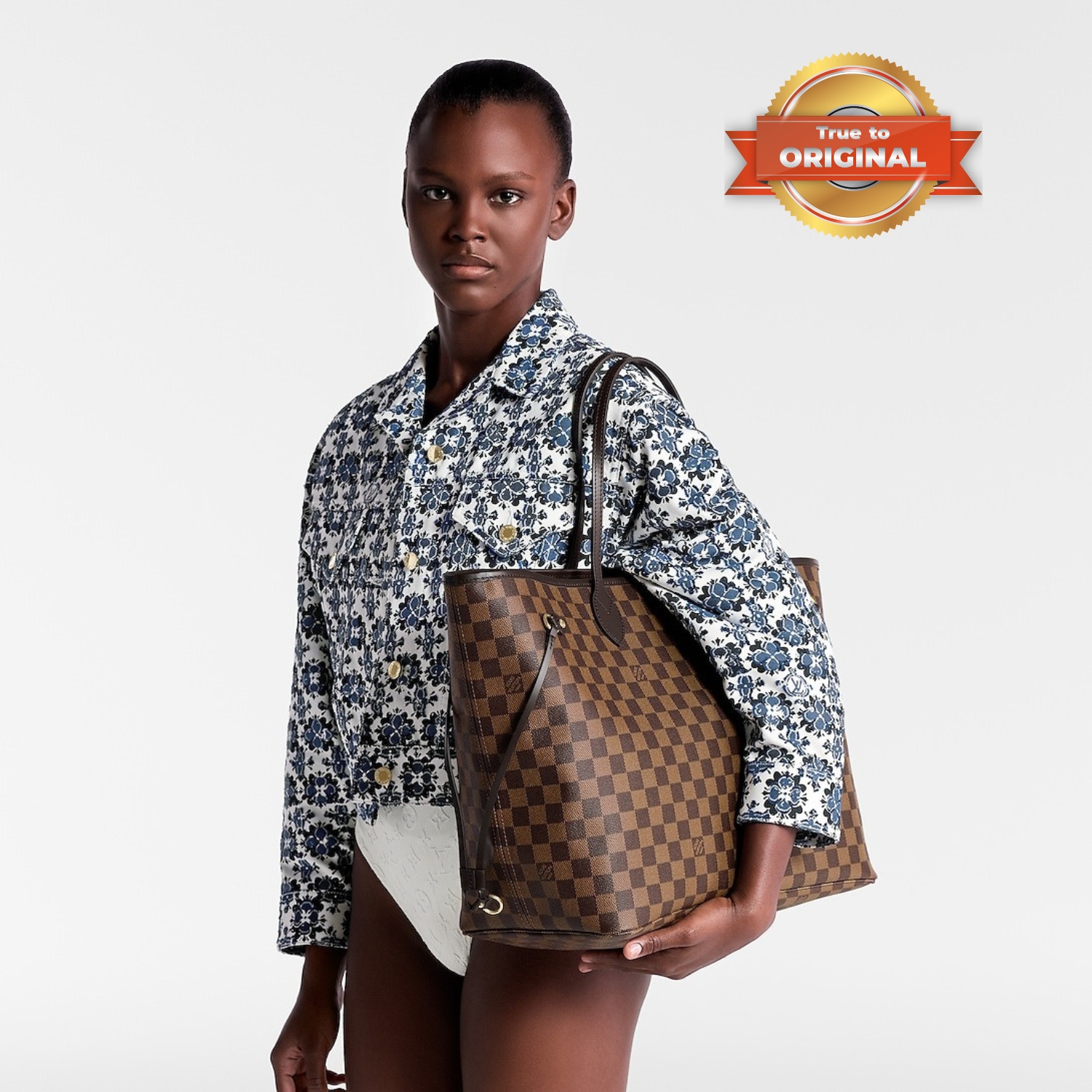 [True-to-ORIGINAL] L0vis Vvtt0n Neverfull GM Tote Bag Damier Canvas Brown For Women 39cm/15.4in N40597